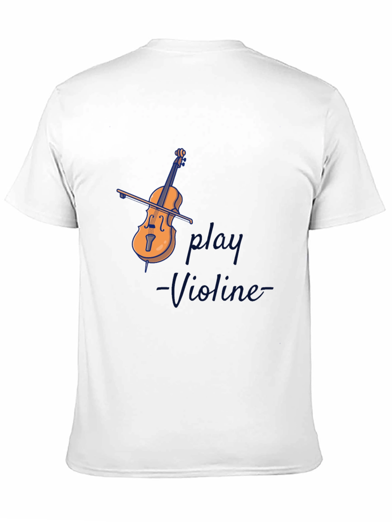 Play Violin Graphic Tee - Black Cotton Comfort
