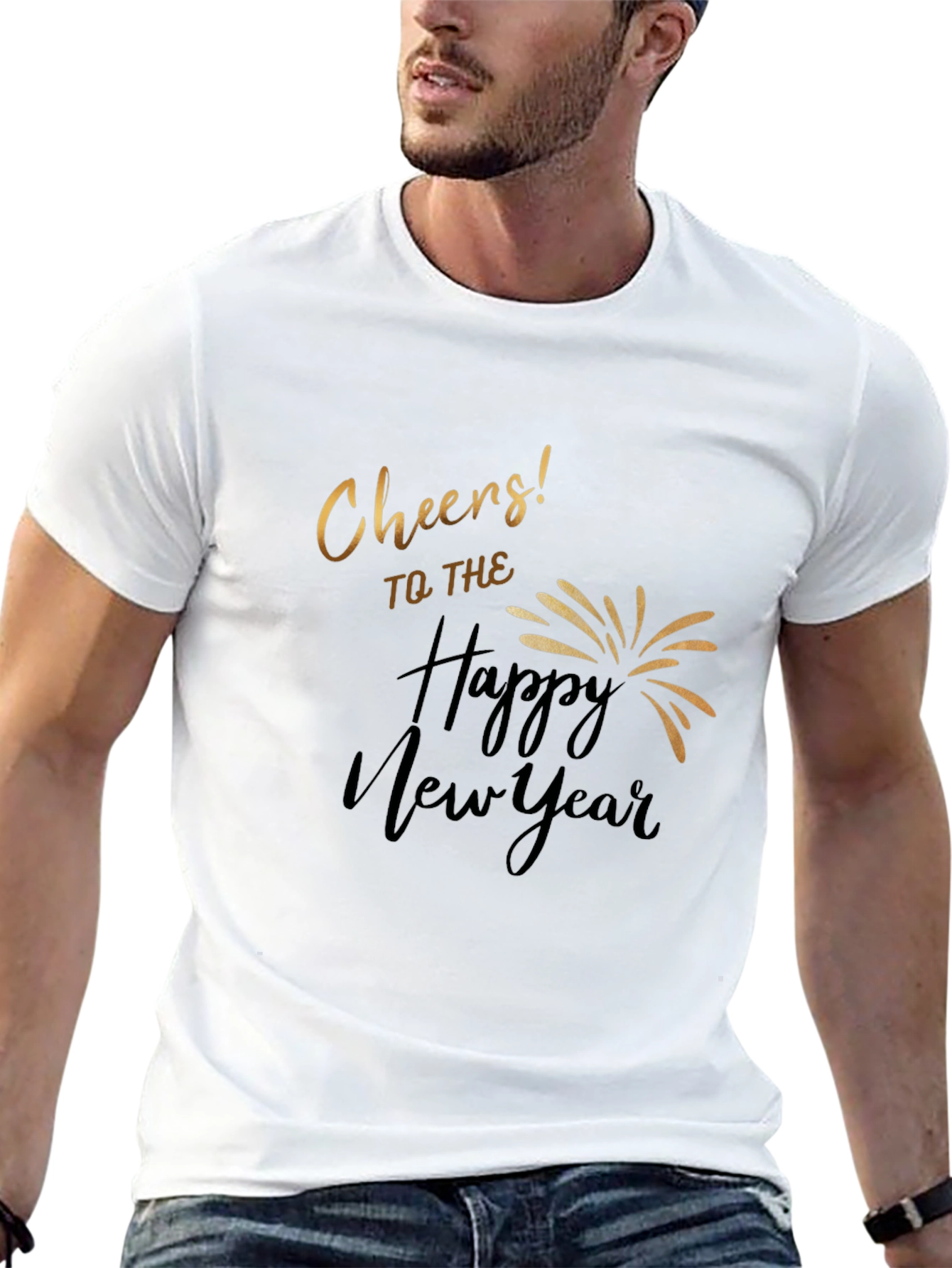 Cheers to the Happy New Year Black T-Shirt
