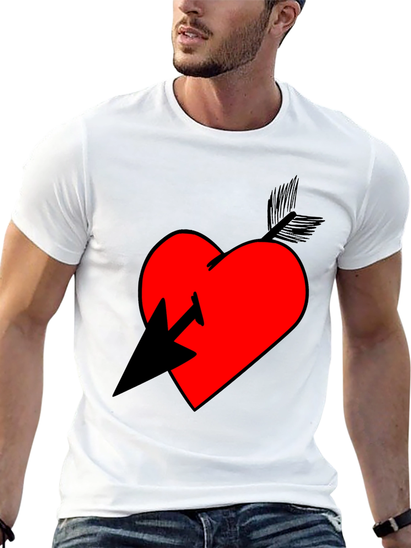Heart Arrow Graphic T-Shirt - Casual Style