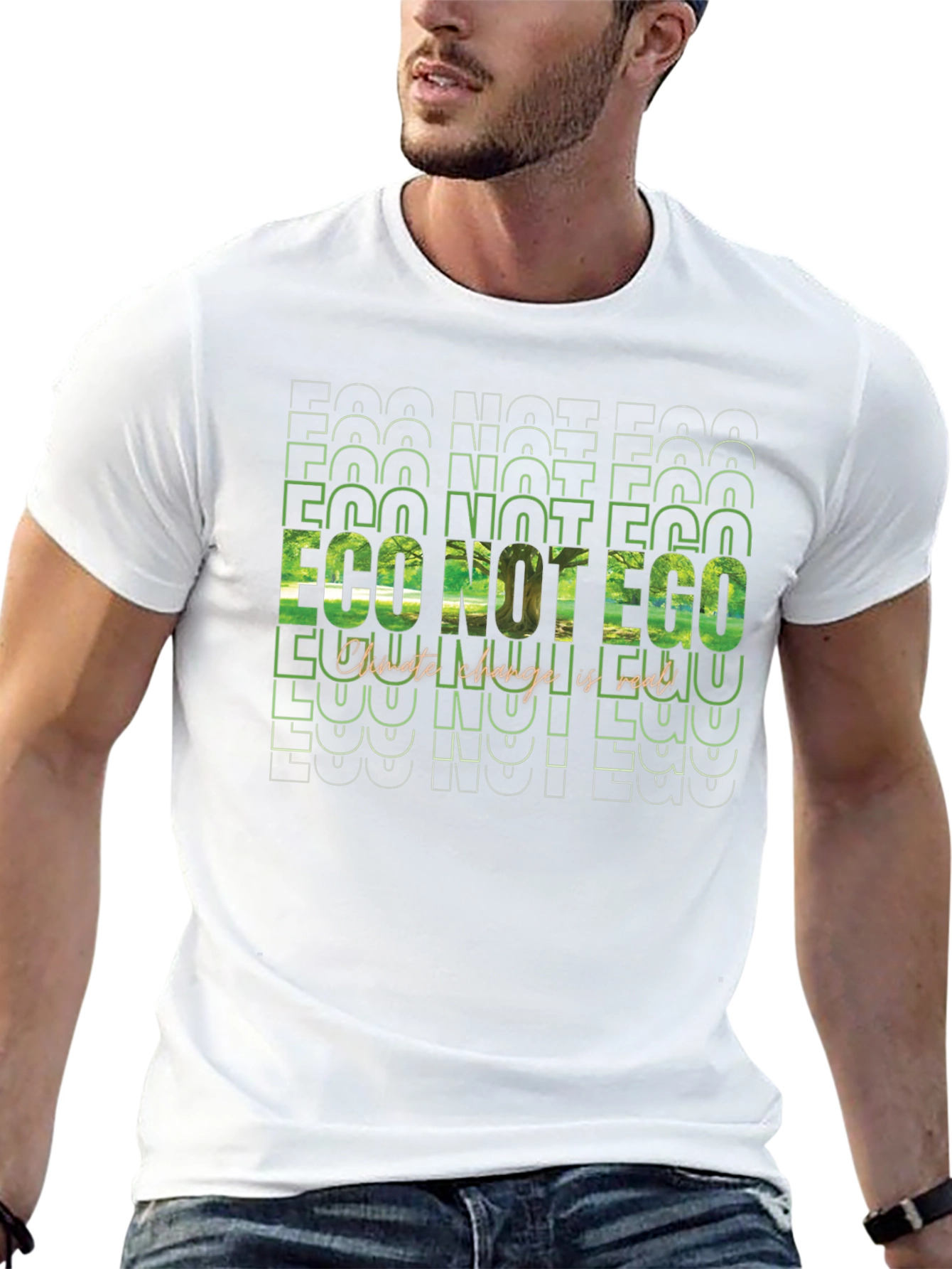 Eco Not Ego Graphic Tee - Climate Change Awareness