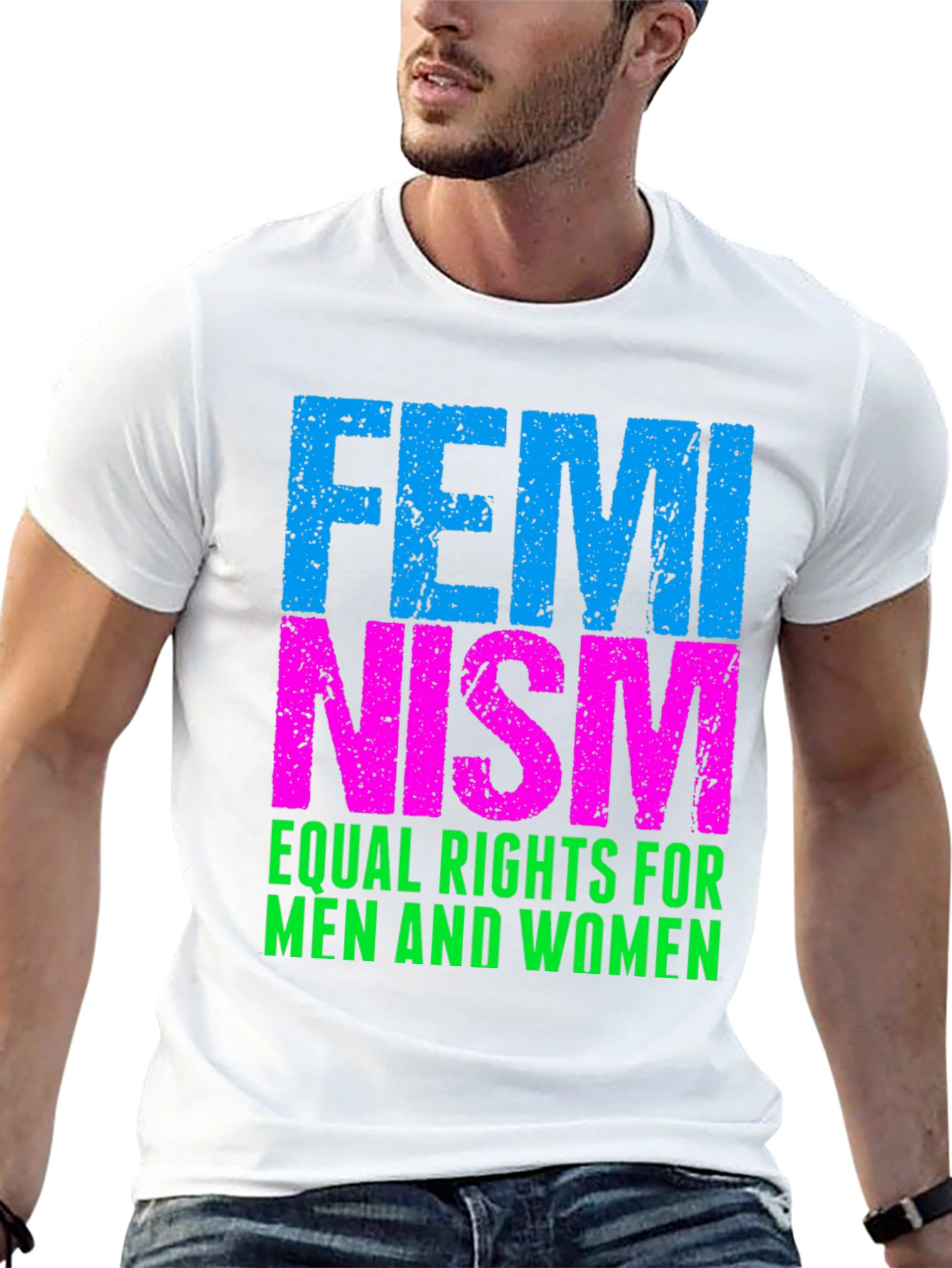 Feminism Equal Rights T-Shirt - Black Cotton Blend