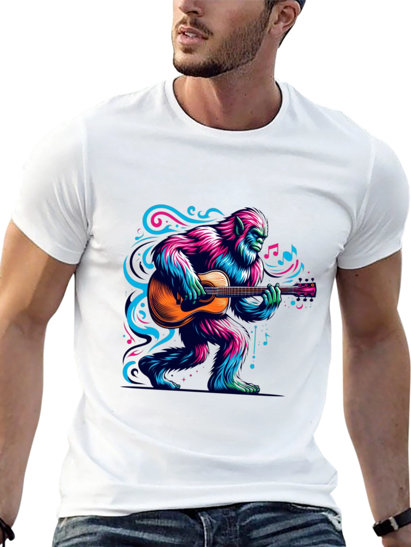 Bigfoot Guitarist Graphic Tee - Music Lover T-Shirt