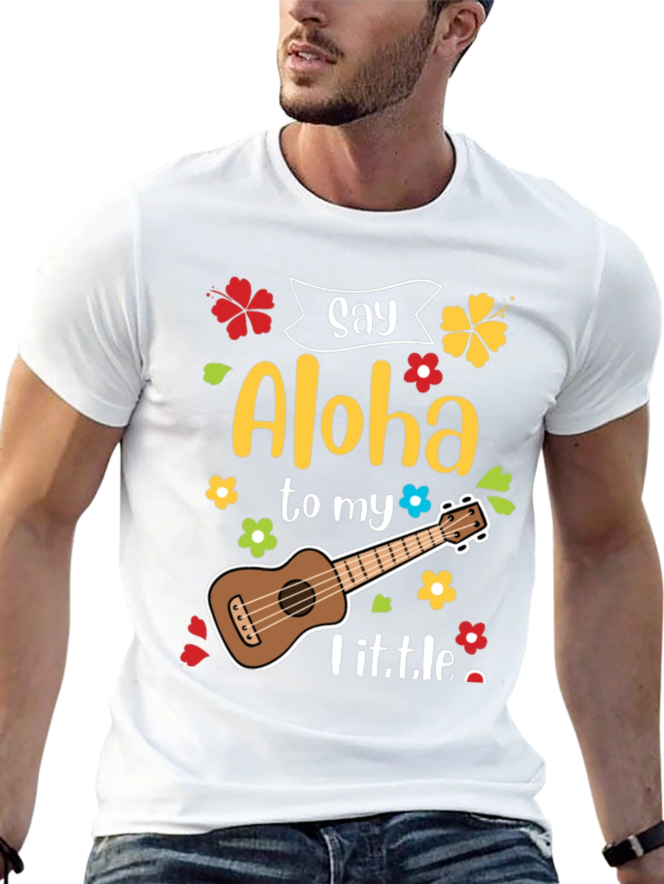 Say Aloha Ukulele Graphic T-Shirt