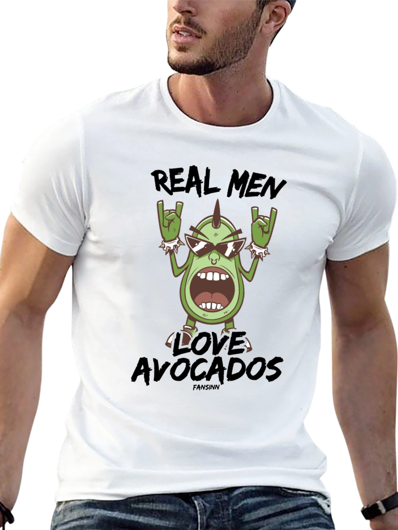 Real Men Love Avocados Black Graphic Tee