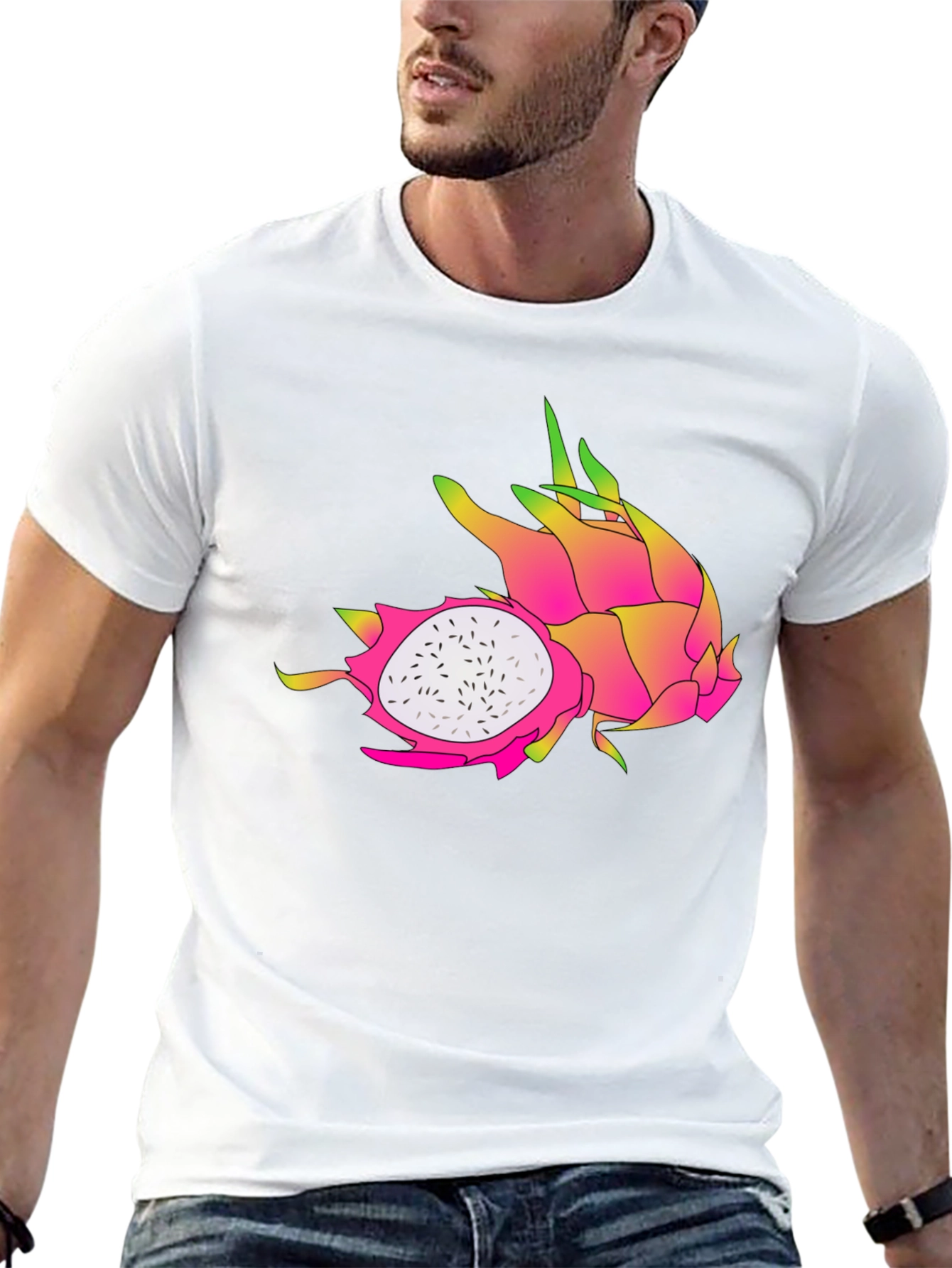 Dragon Fruit Graphic Black T-Shirt