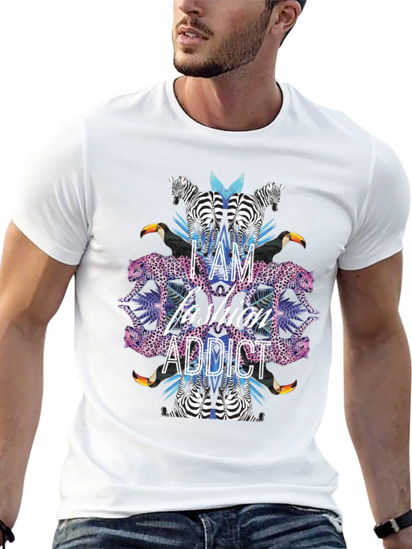 I am Fashion Addict Graphic Print T-Shirt