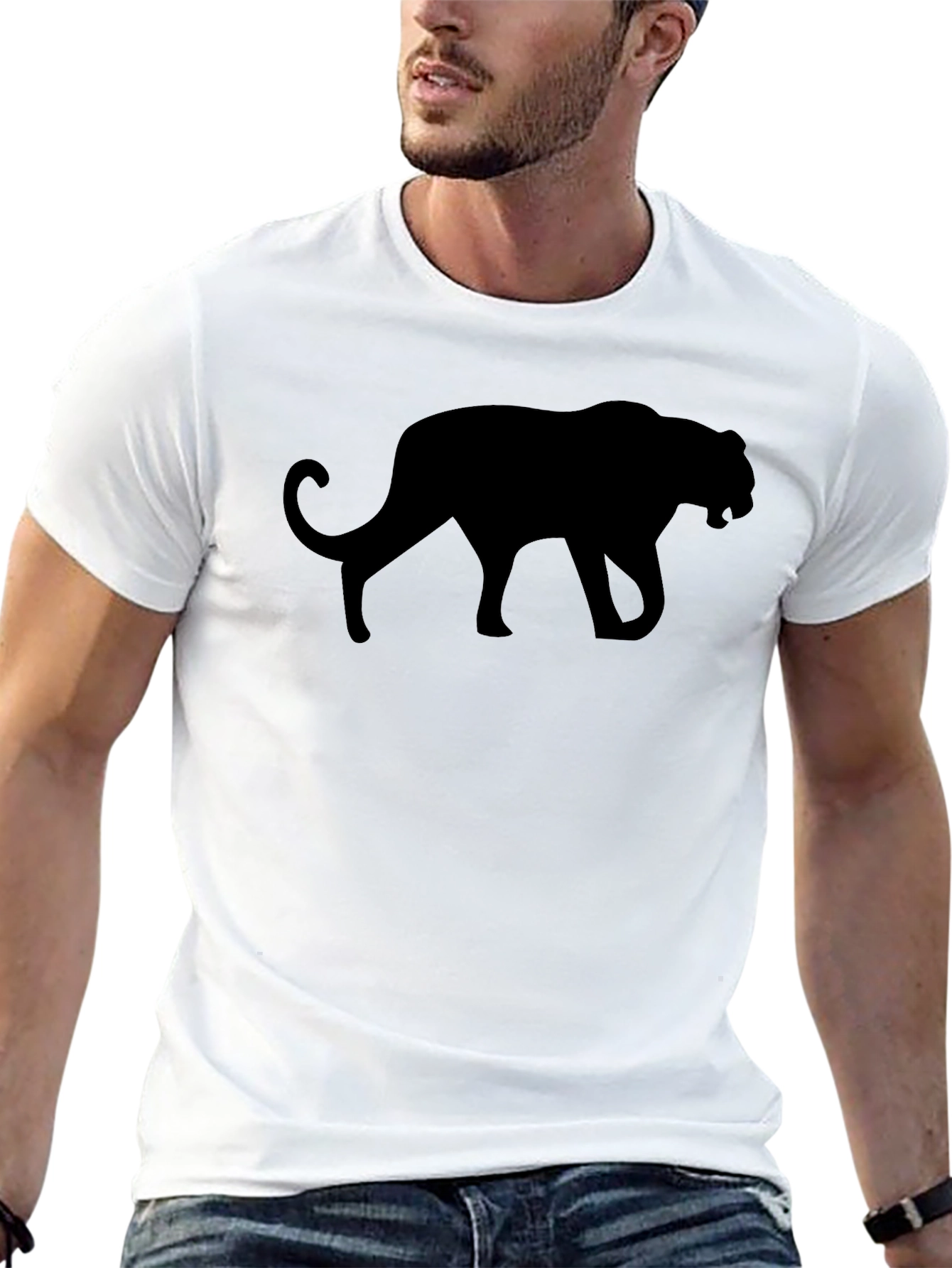 Black Panther Silhouette Graphic Tee - Mens