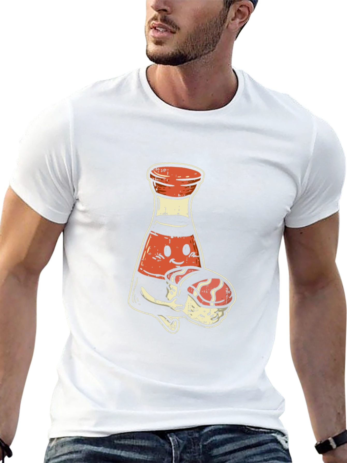Sushi Soy Sauce Cartoon Graphic T-Shirt