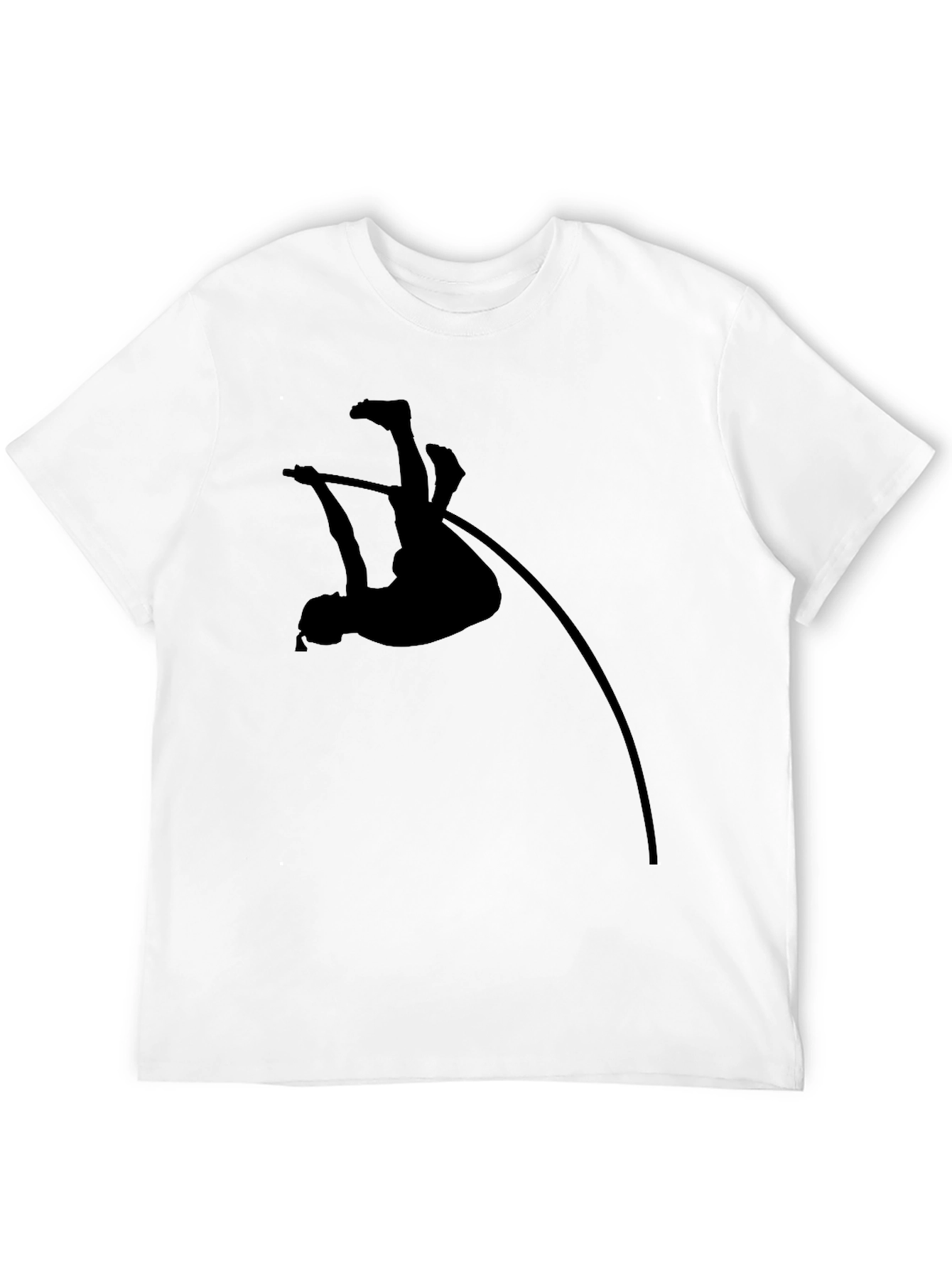 Pole Vault Silhouette Graphic T-Shirt - Black