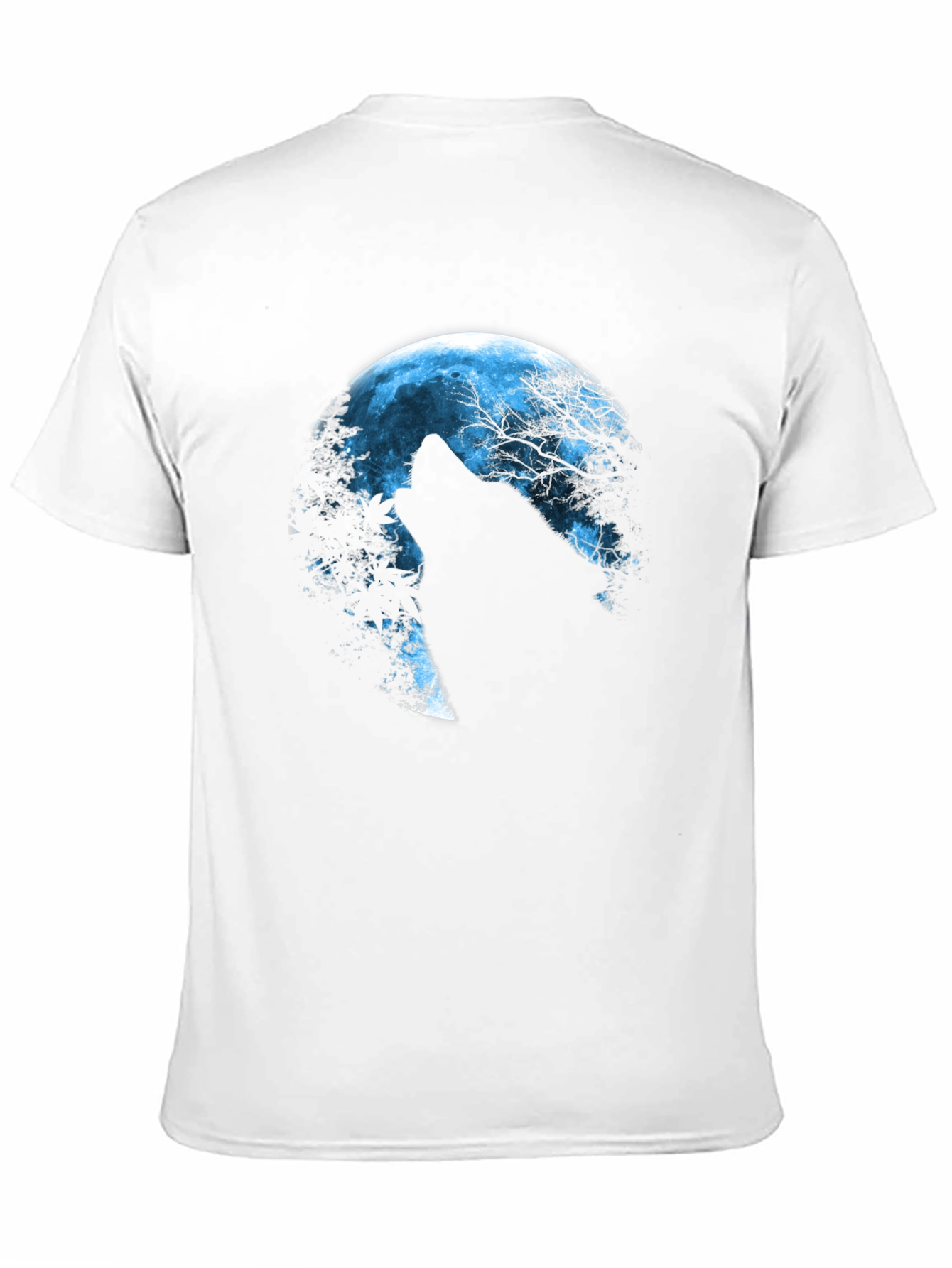 Wolf Howling at Moon Graphic Black T-Shirt