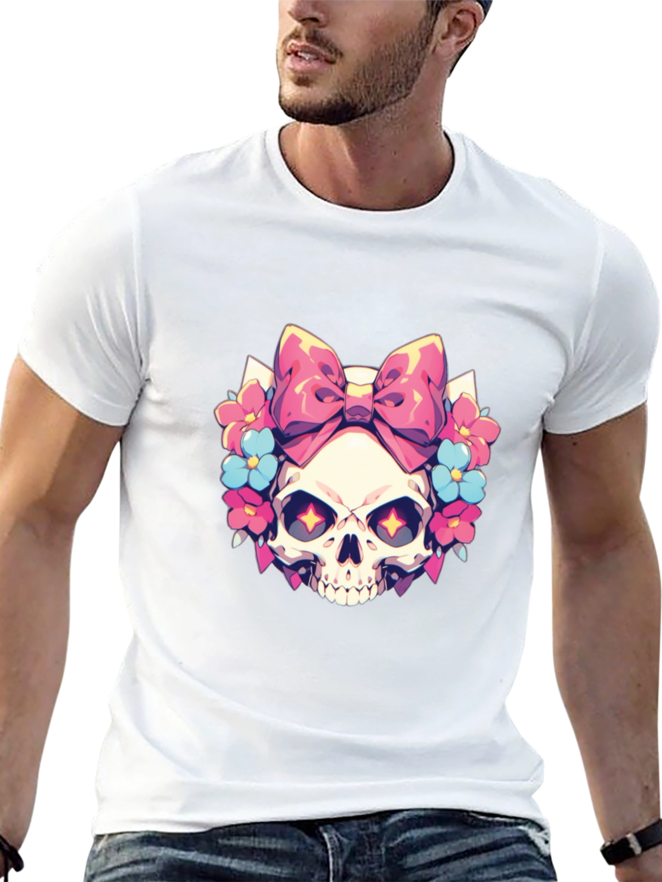 Skull & Bow T-Shirt - Gothic Style