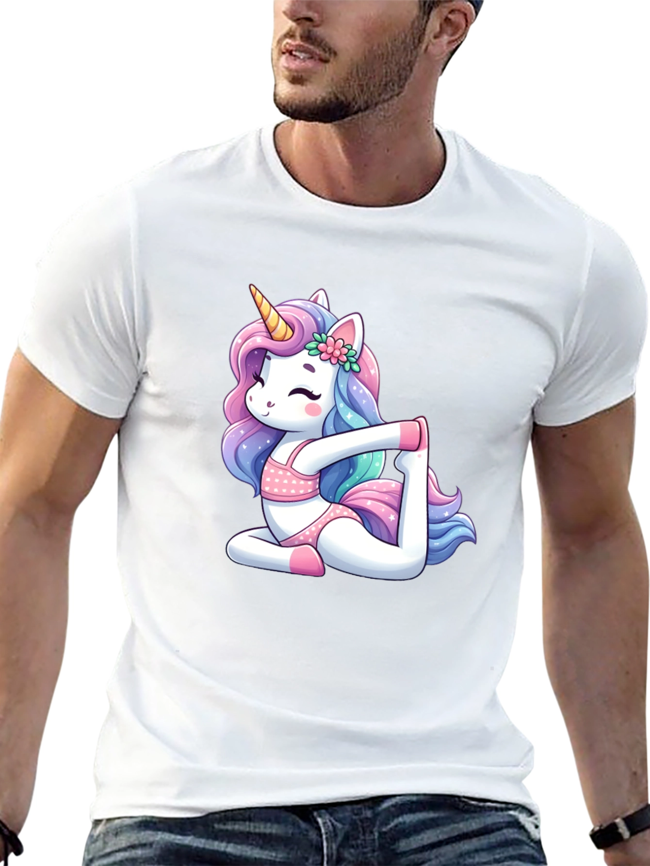 Unicorn Yoga Black T-Shirt
