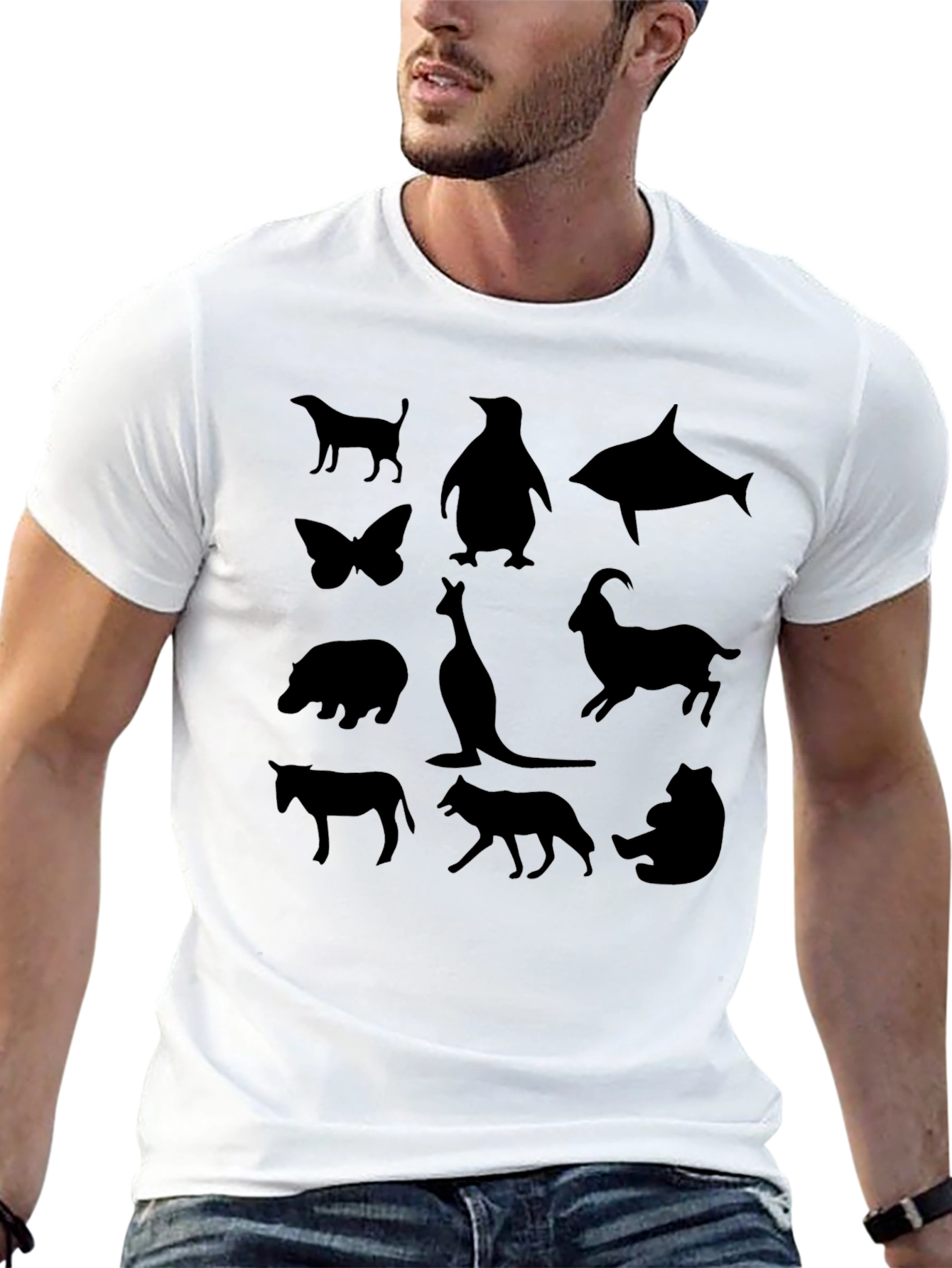 Animal Silhouette Graphic Tee - Unisex Black T-Shirt