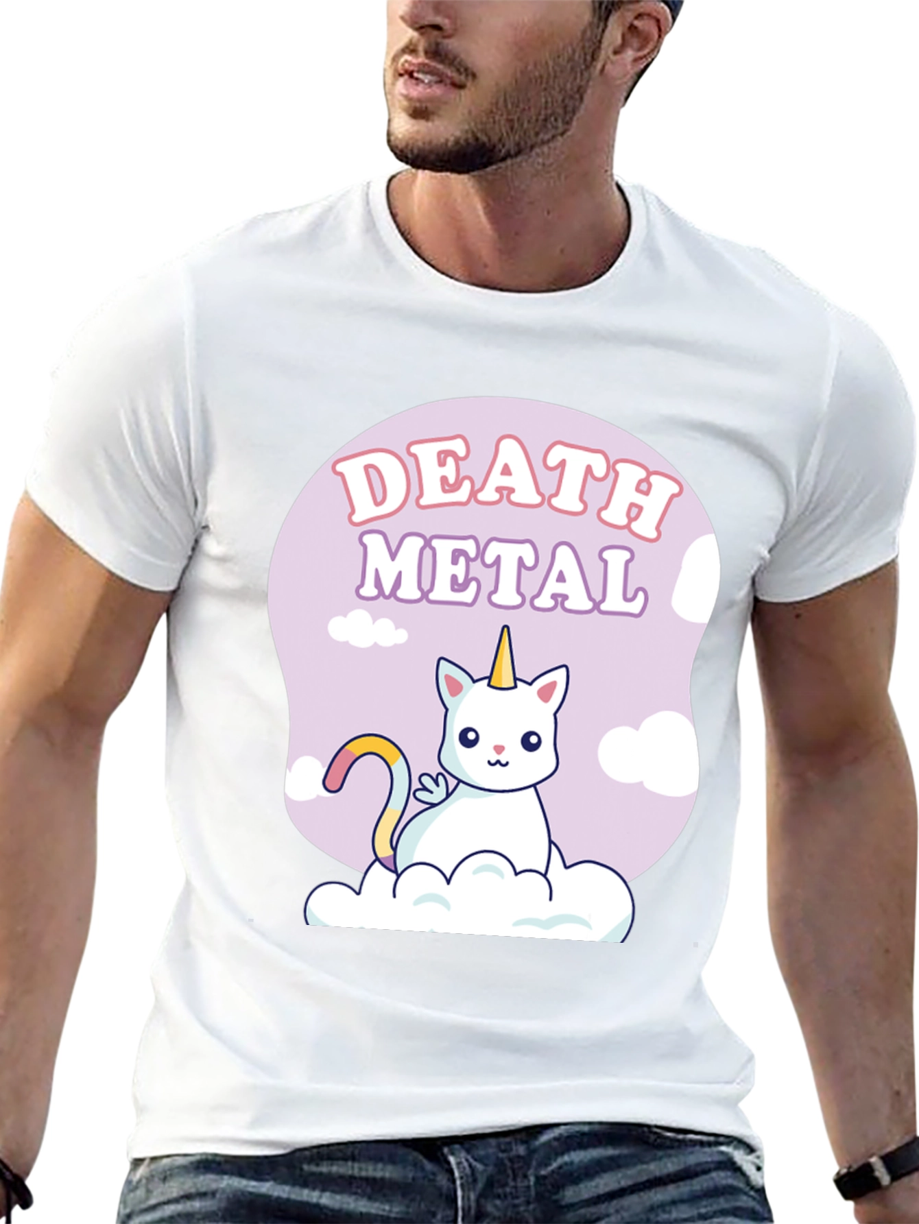 Death Metal Unicorn Cat T-Shirt