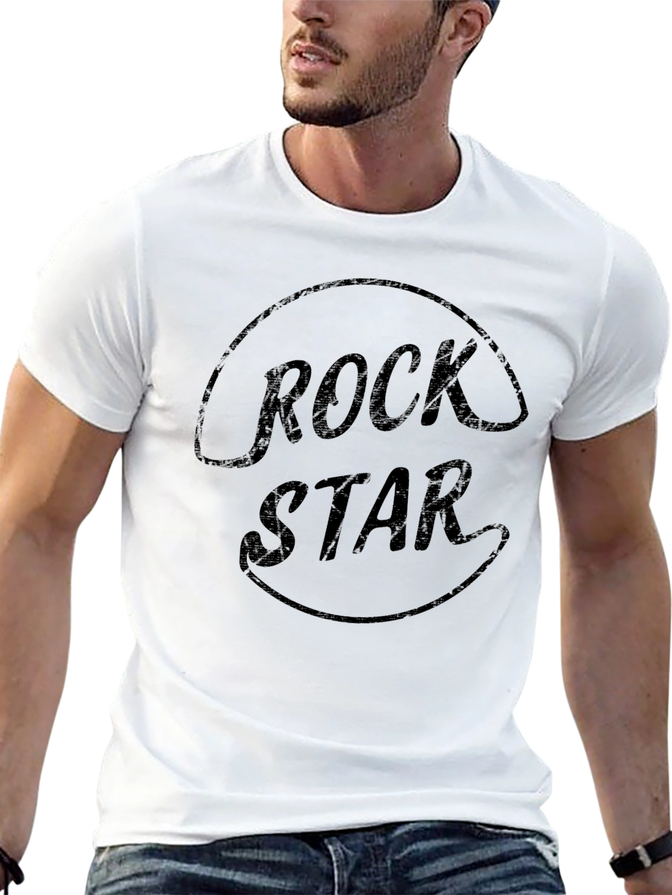 Rock Star Graphic Tee - Black Casual T-Shirt