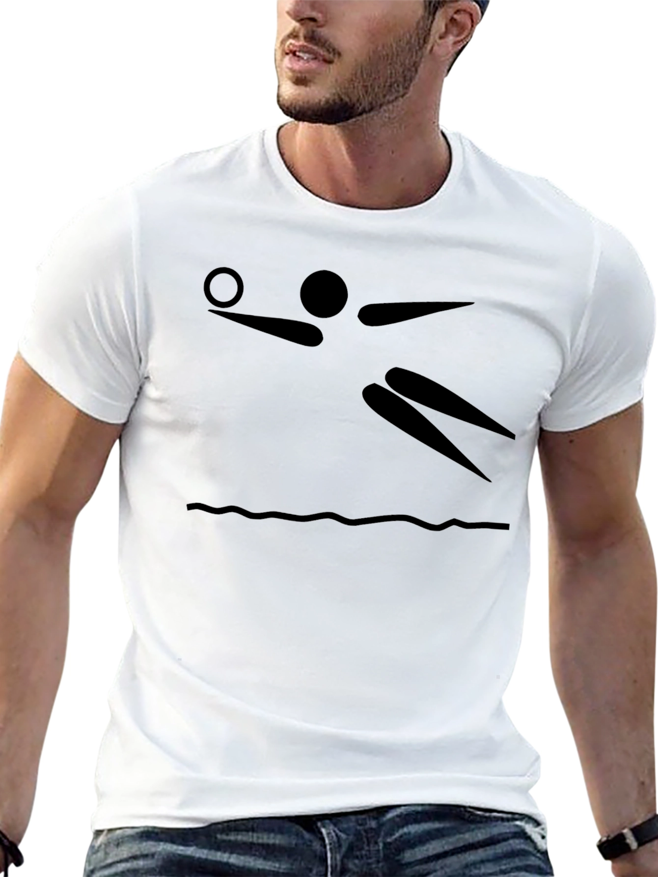 Volleyball Player Graphic Tee - Sporty Black T-Shirt