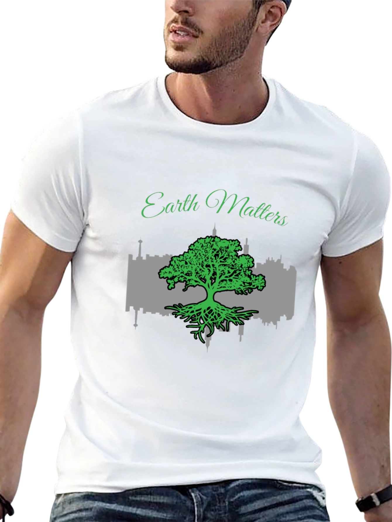 Earth Matters Graphic Tee - Black Cotton T-Shirt