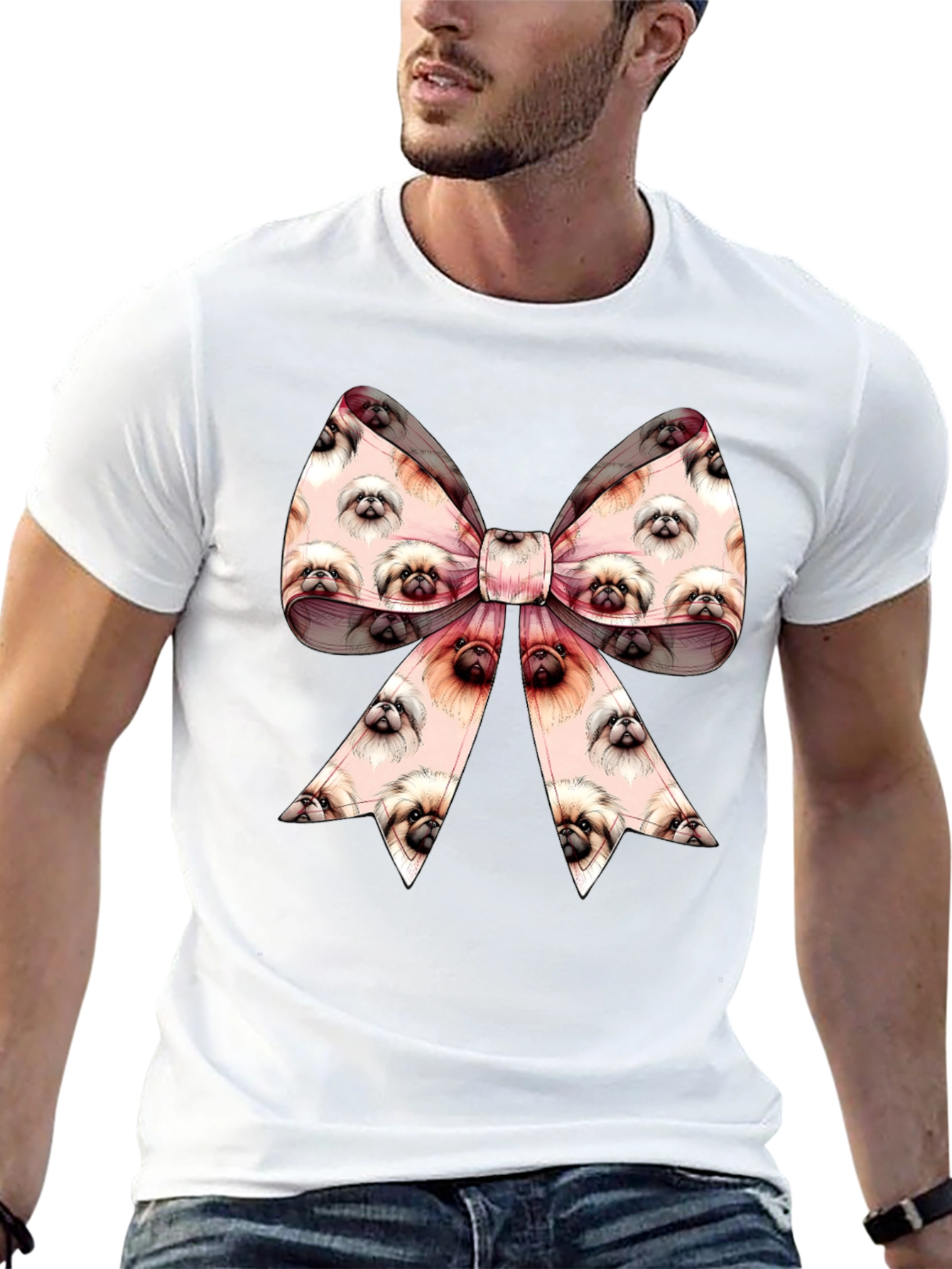 Pekingese Dog Bow T-Shirt - Cute Dog Lover Gift