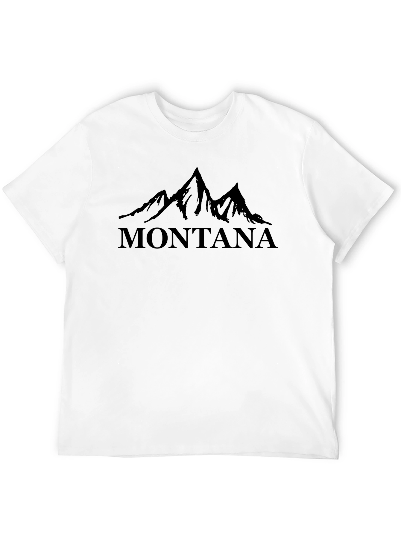 Montana Mountain Graphic Tee - Black Cotton Shirt