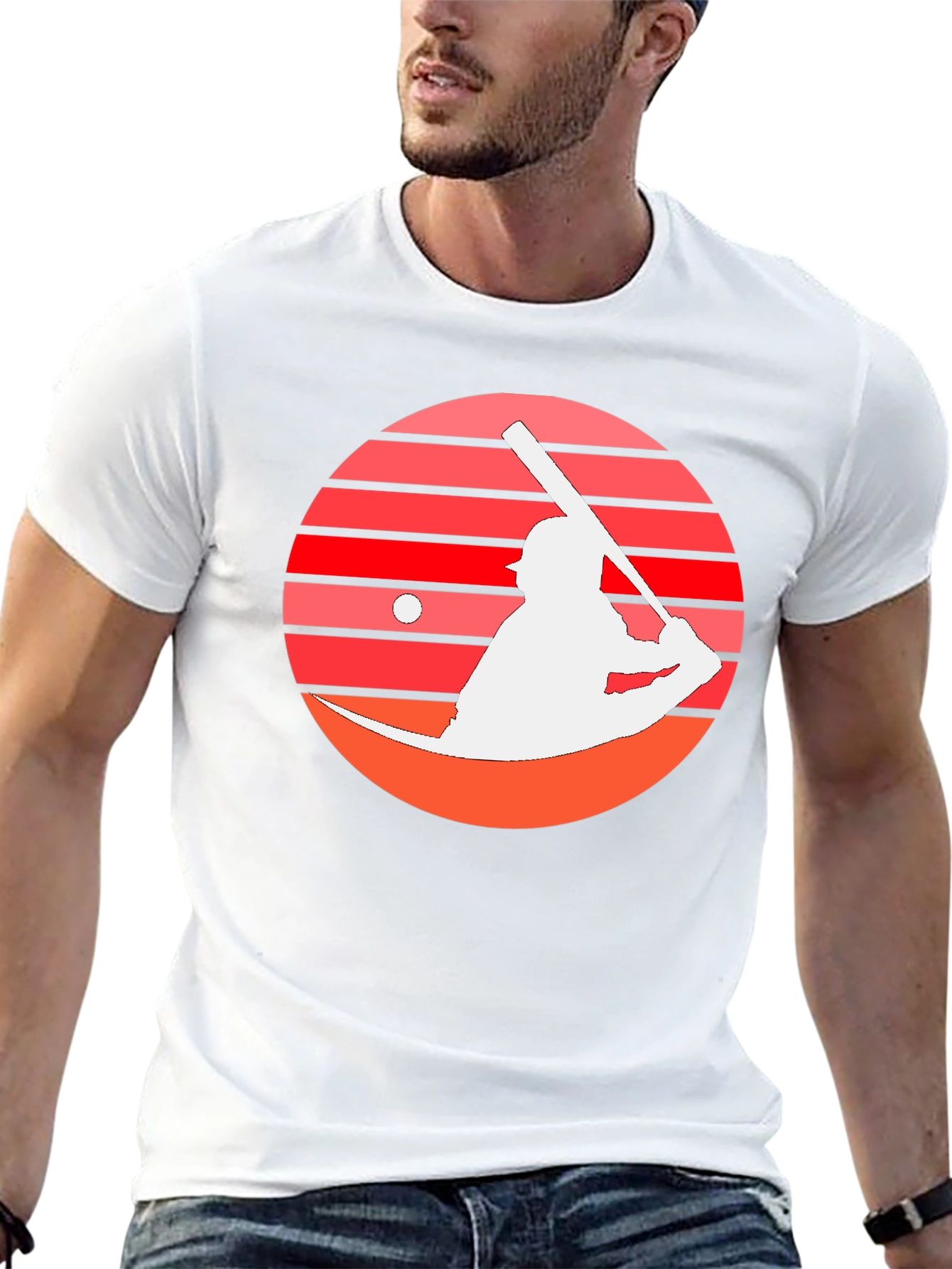 Baseball Sunset Graphic Tee - Retro Style