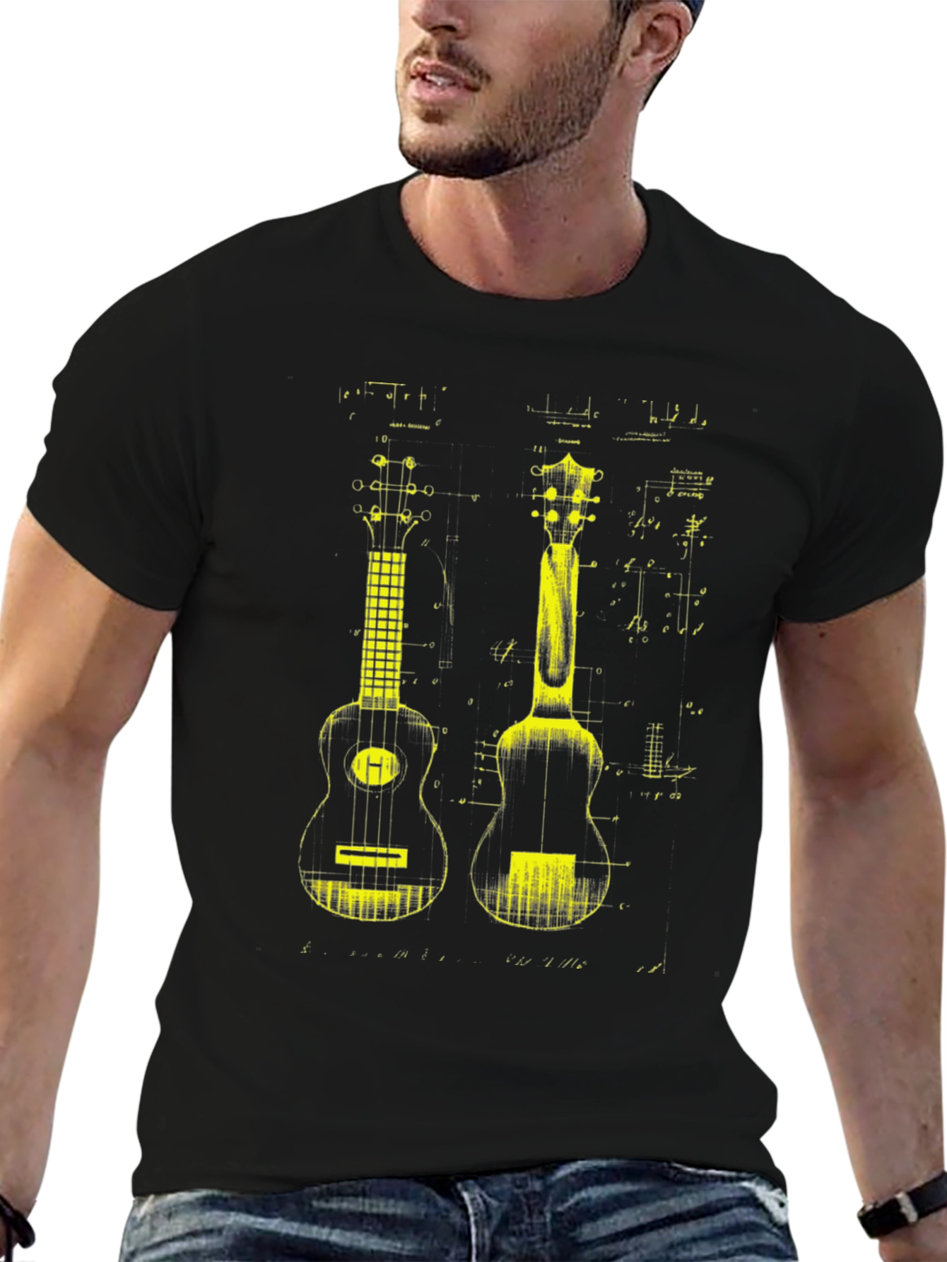 Ukulele Blueprint Graphic Tee