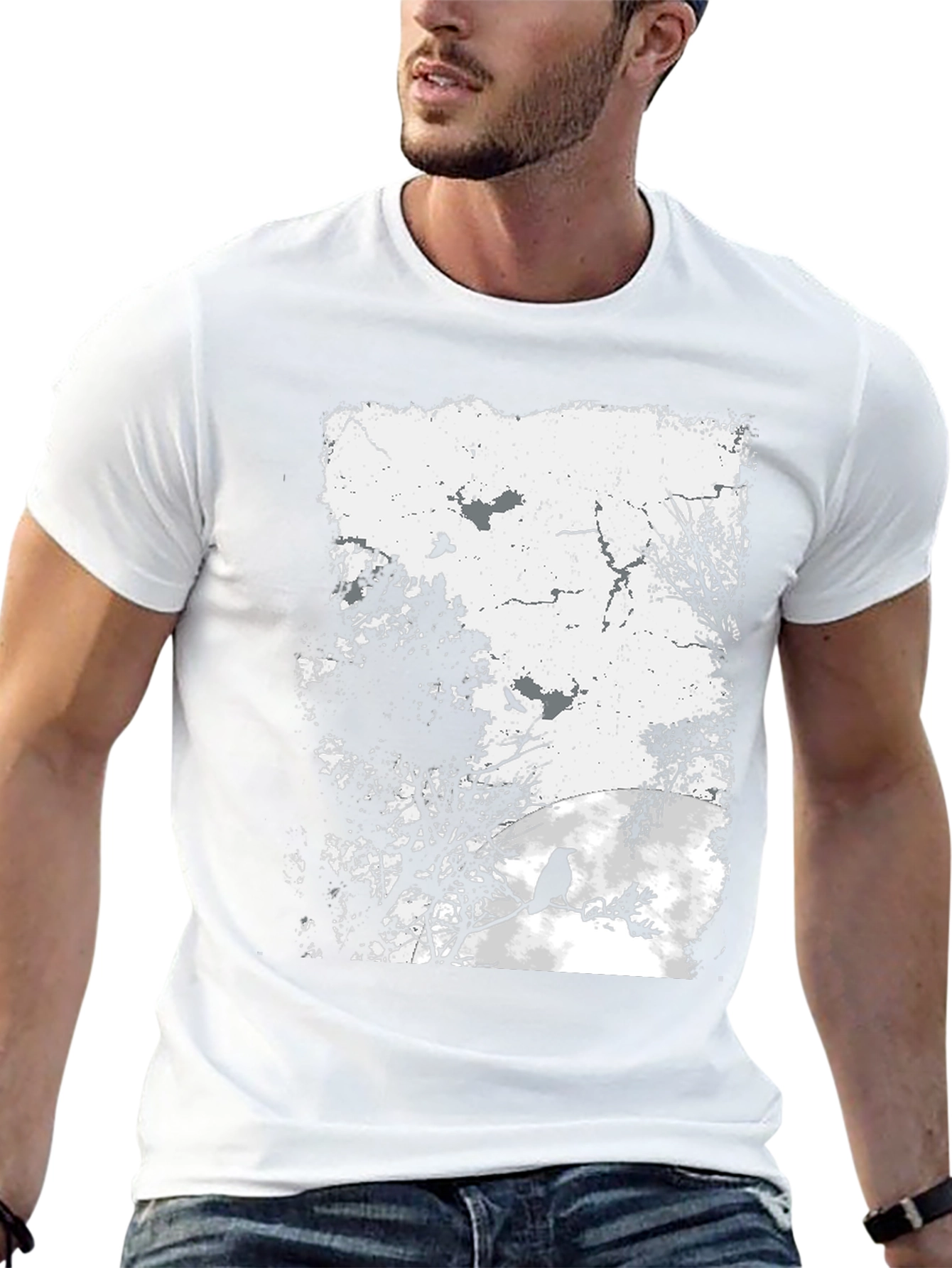 Raven Graphic Print Tee - Black