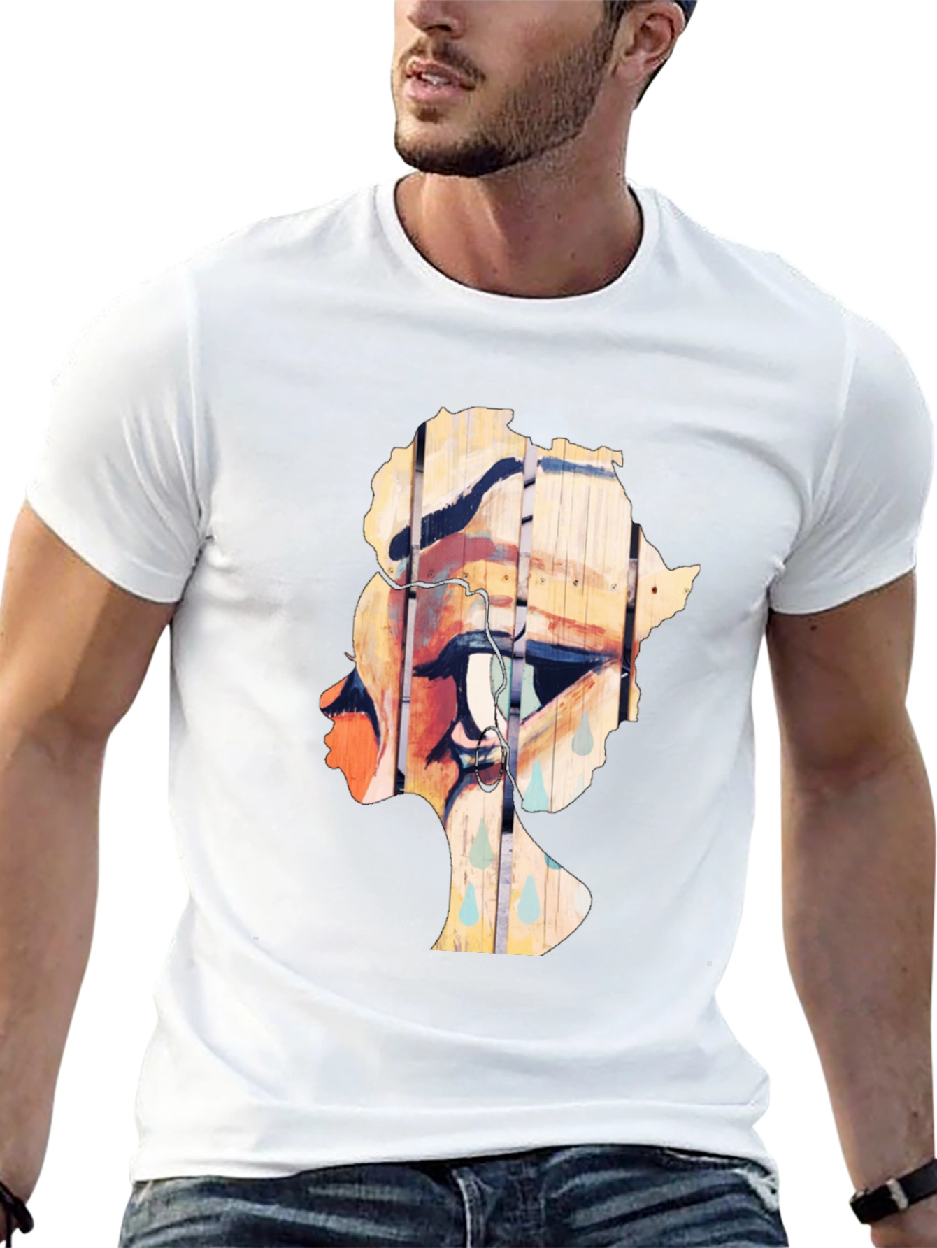 Artistic Graphic T-Shirt - Eye with African Continent Design