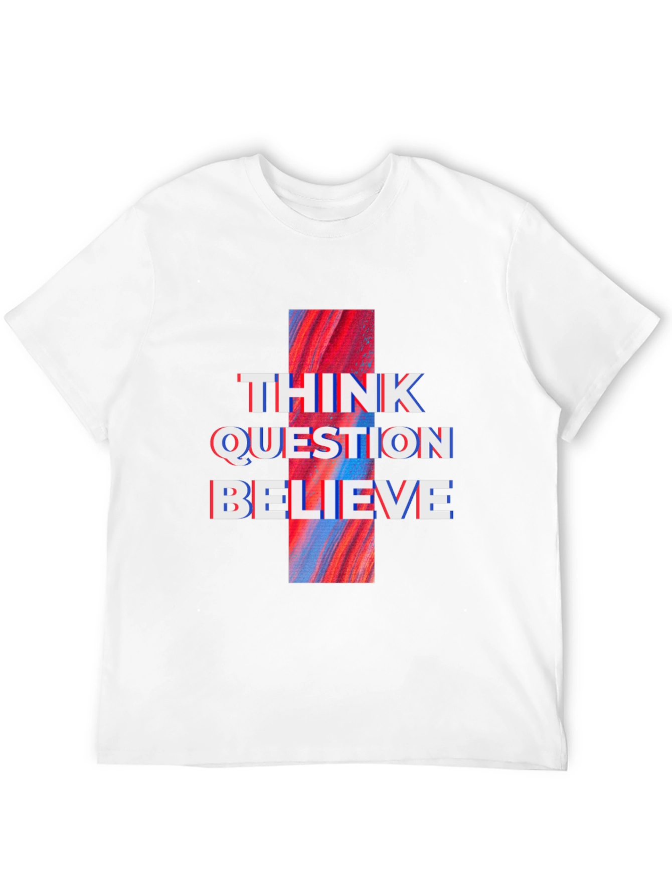 Think Question Believe Graphic Tee - Black