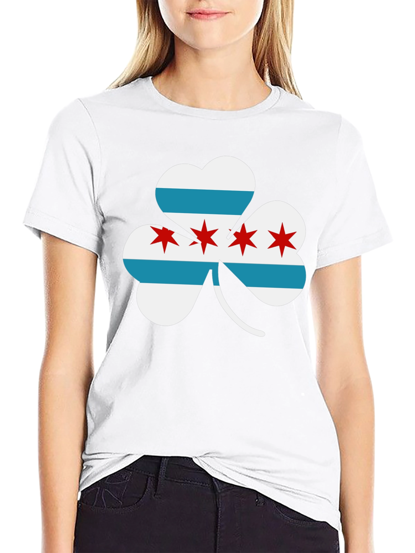 Chicago Flag Shamrock T-Shirt - Irish Pride