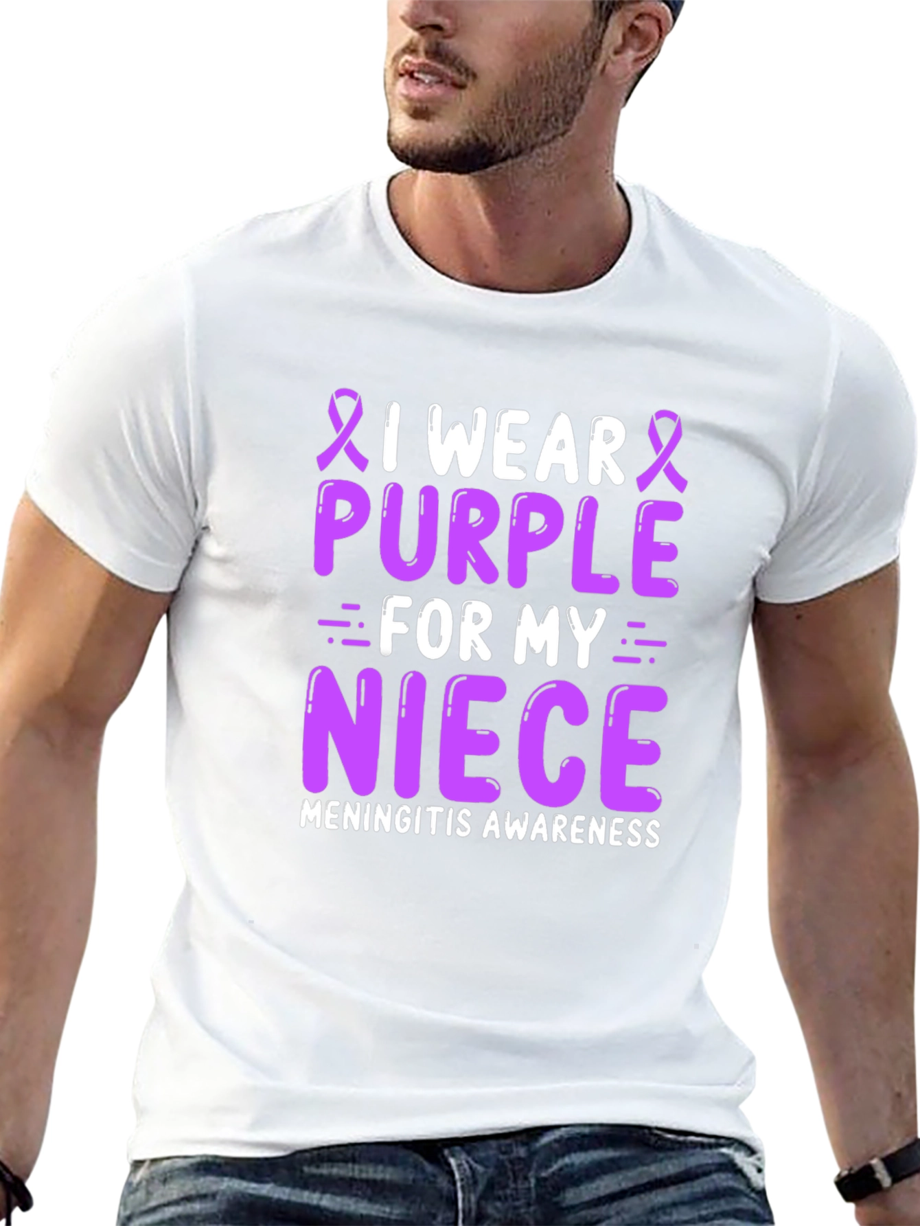 Purple Meningitis Awareness T-Shirt for Niece
