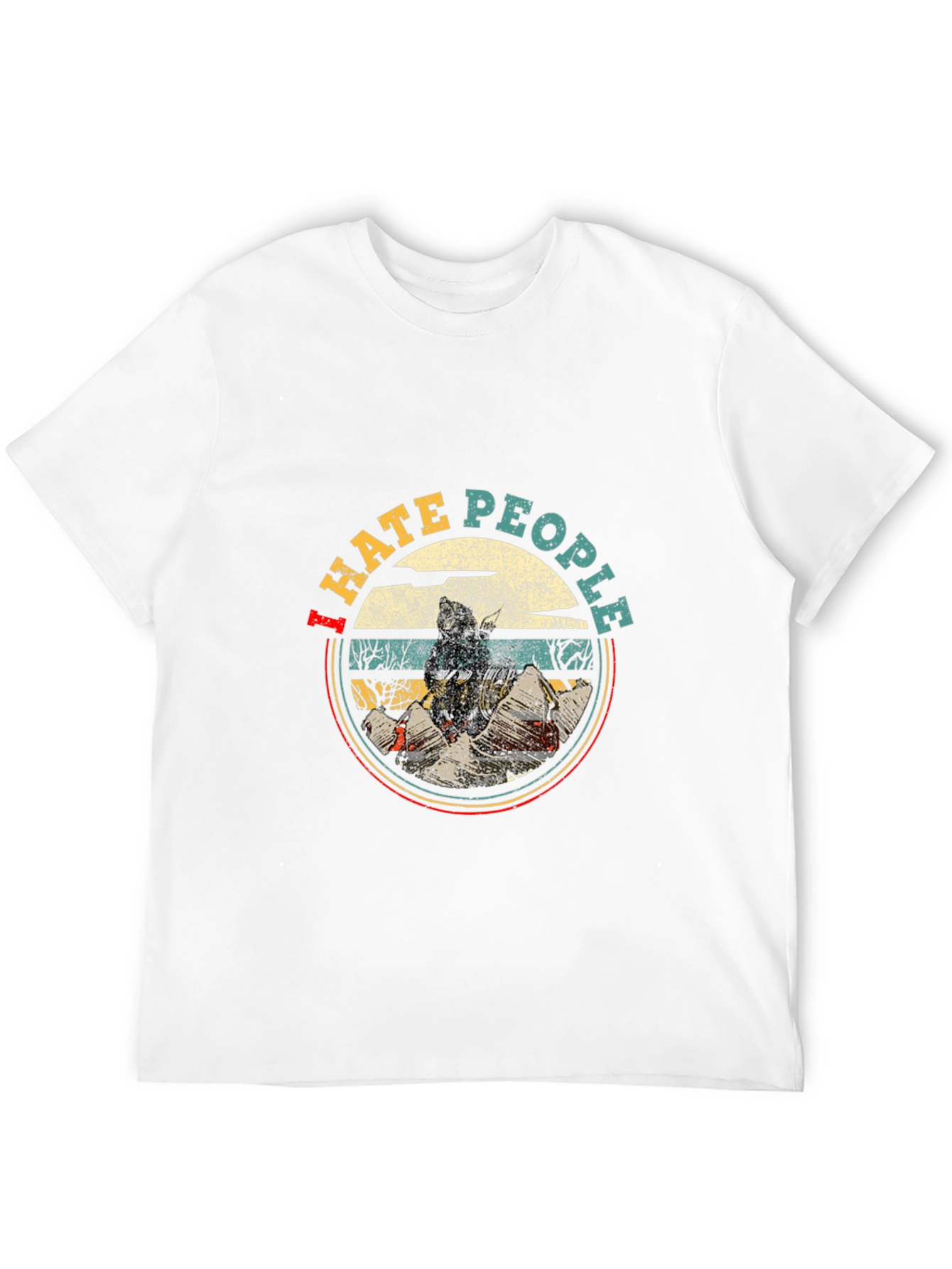 Hate People T-Shirt - Retro Bear Design