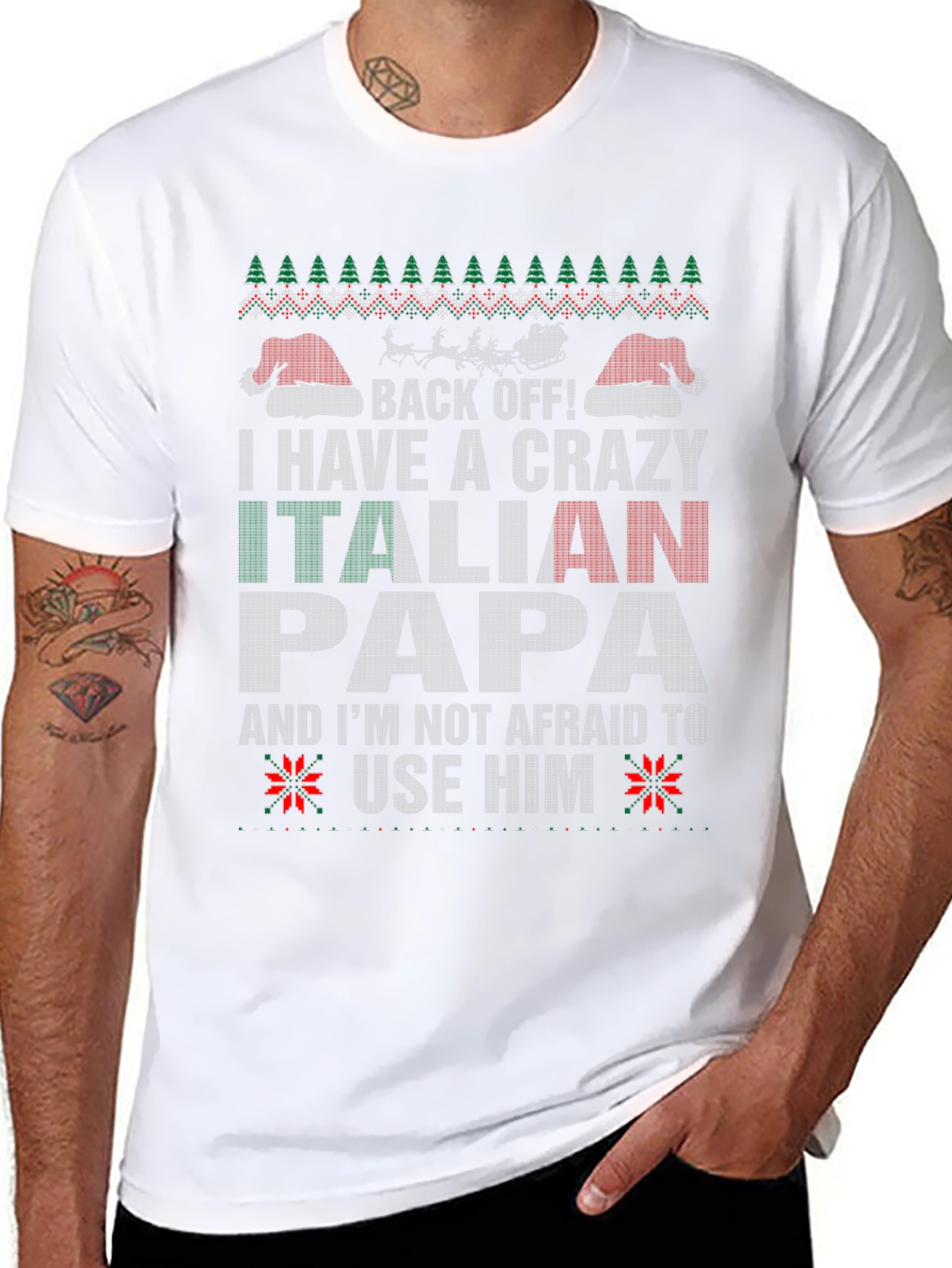 Crazy Italian Papa Christmas T-Shirt