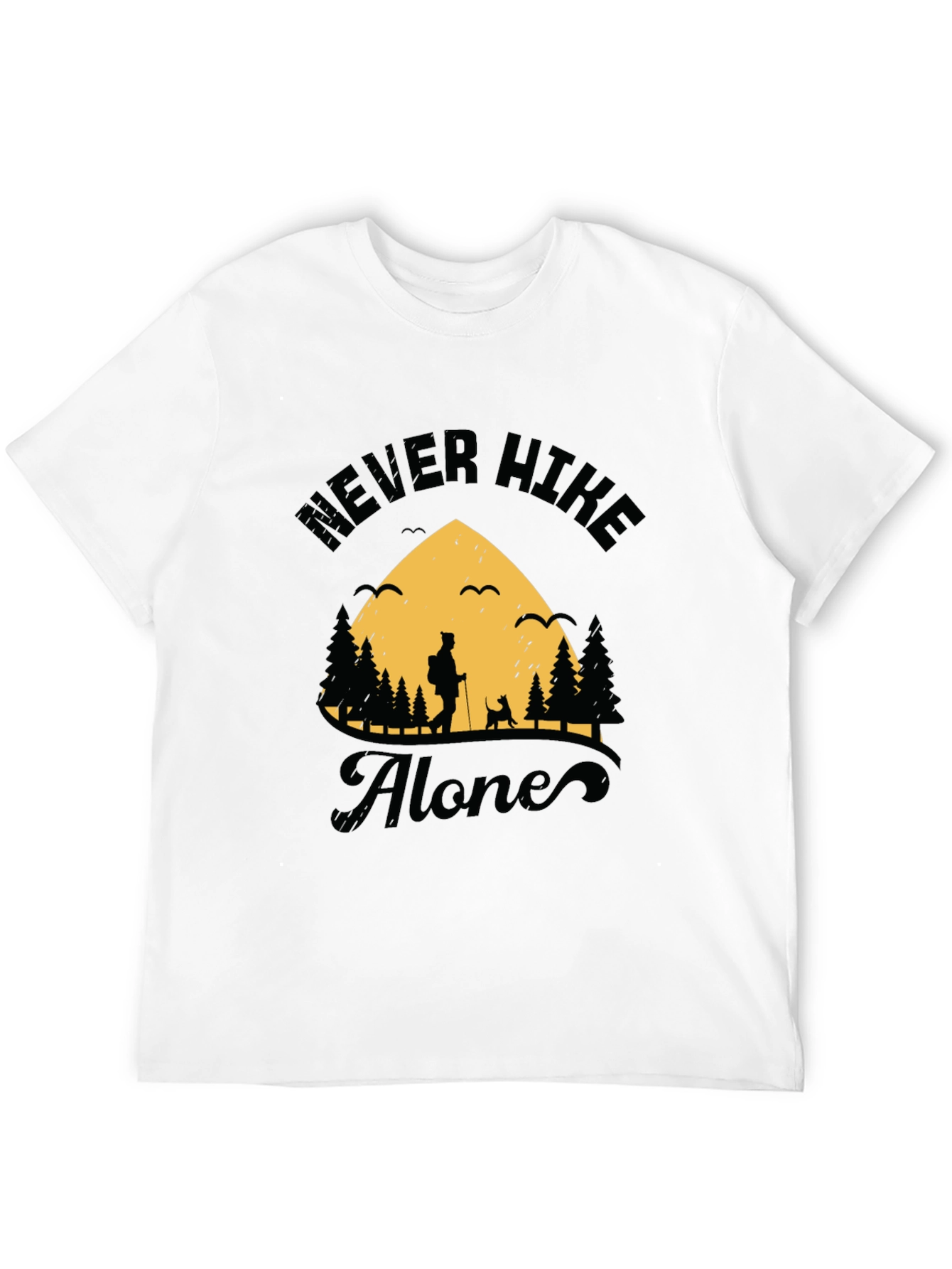 Never Hike Alone Graphic Tee - Black