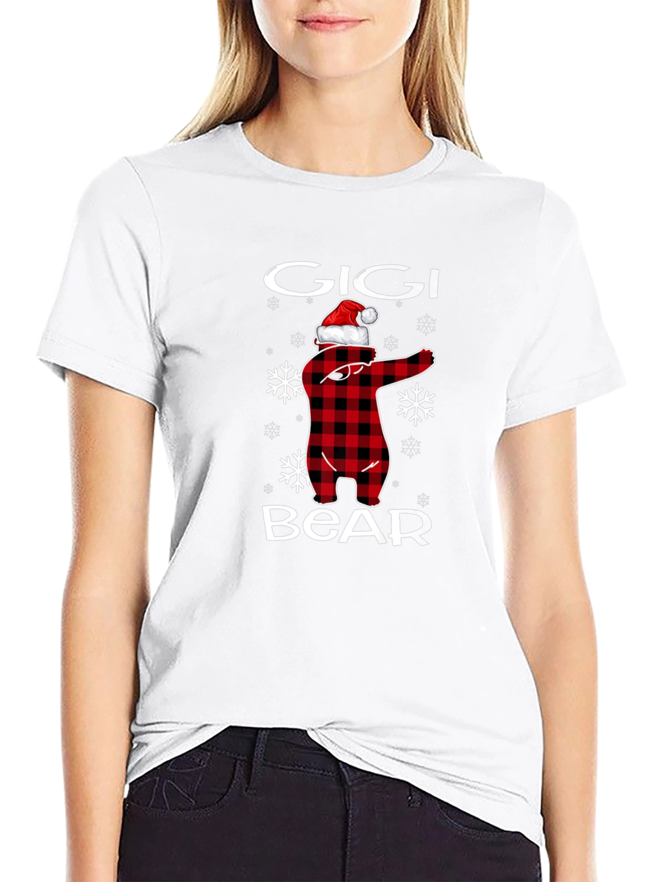 Gigi Bear Plaid Christmas T-Shirt