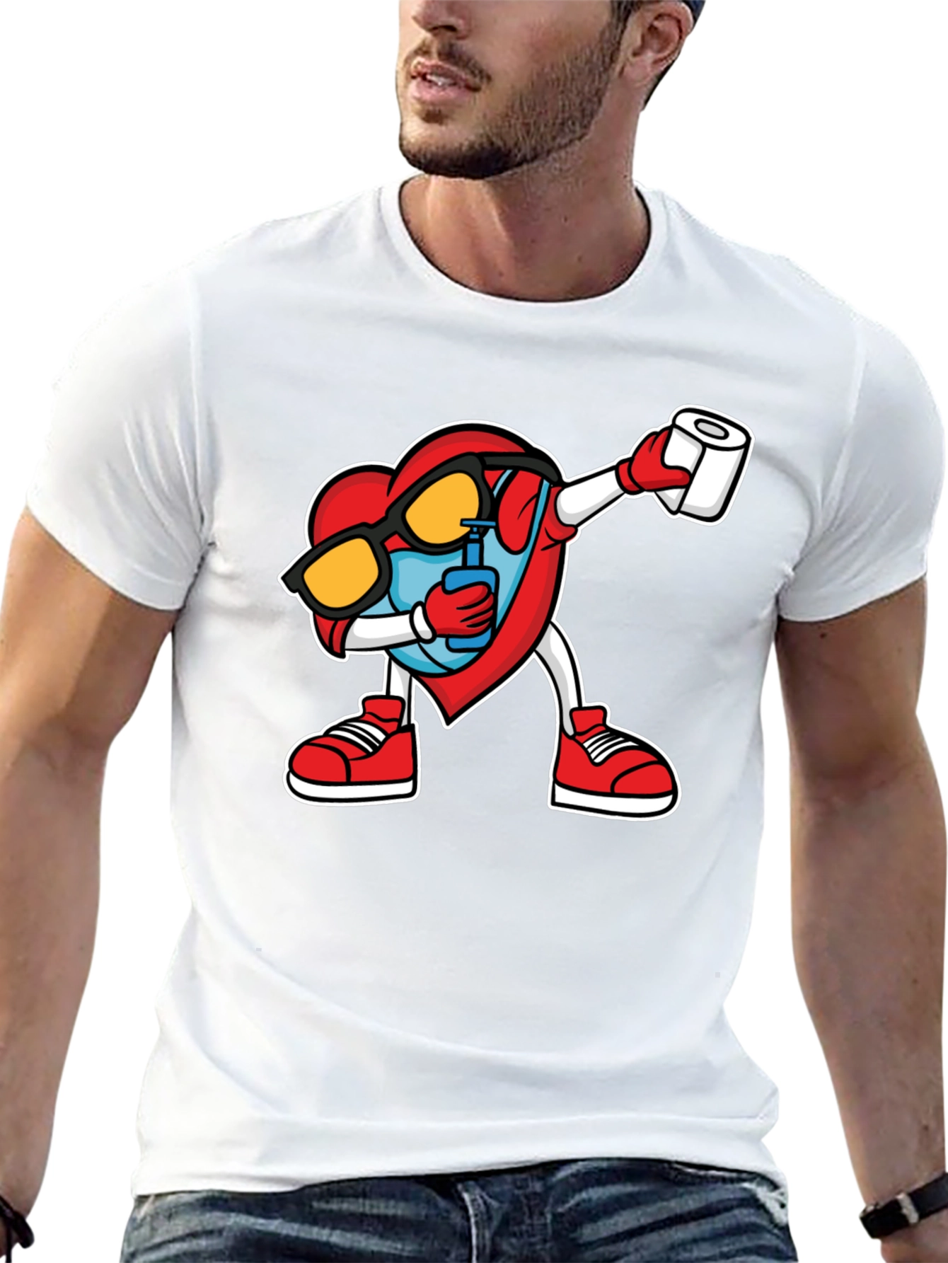Heart Dabbing T-Shirt - Novelty Graphic Tee