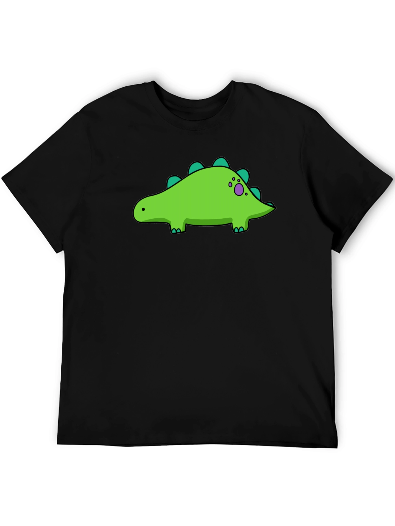 Dinosaur Graphic Tee - Black Cotton T-Shirt