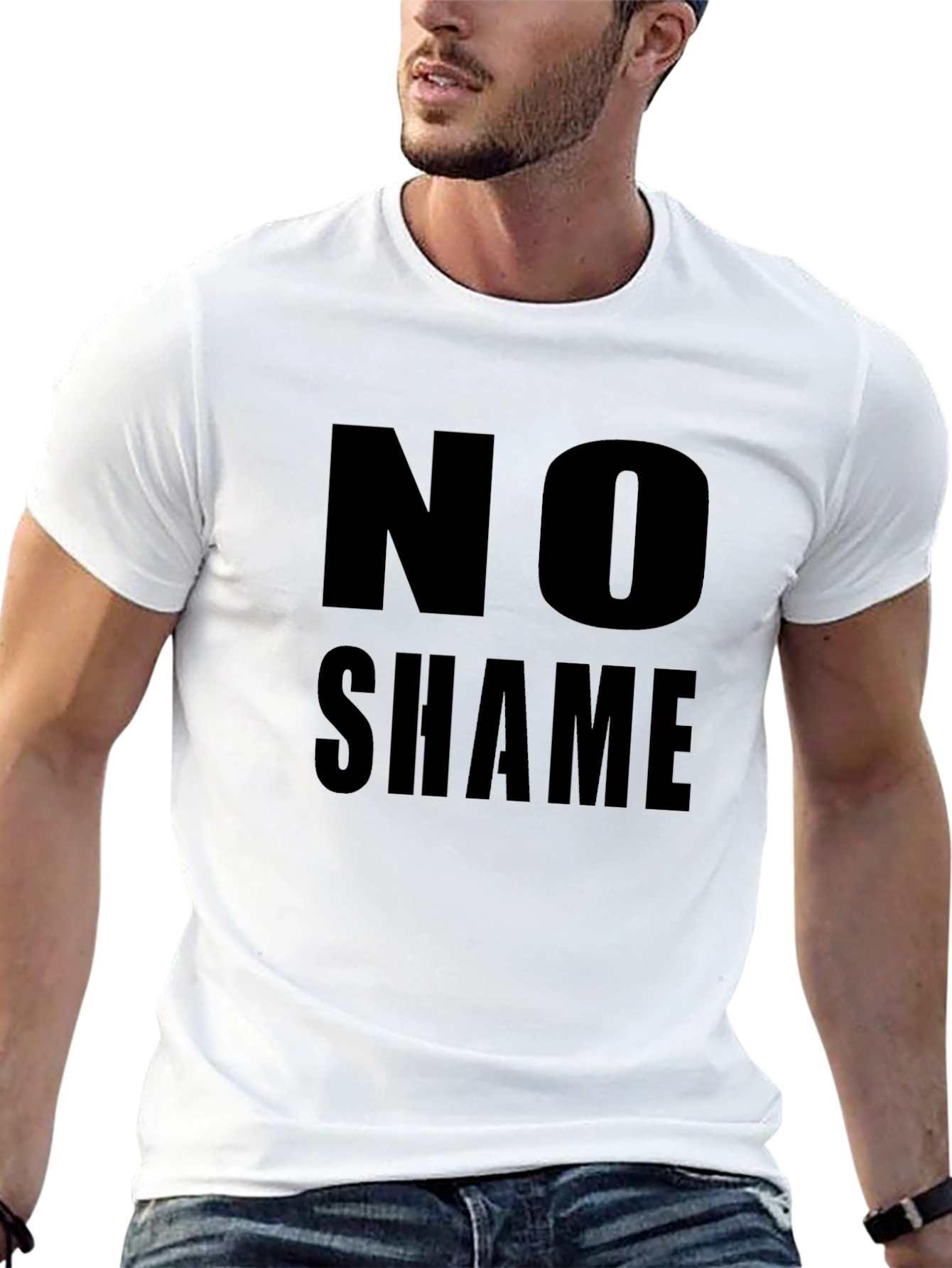 No Shame Black Graphic Tee - Bold Statement T-Shirt