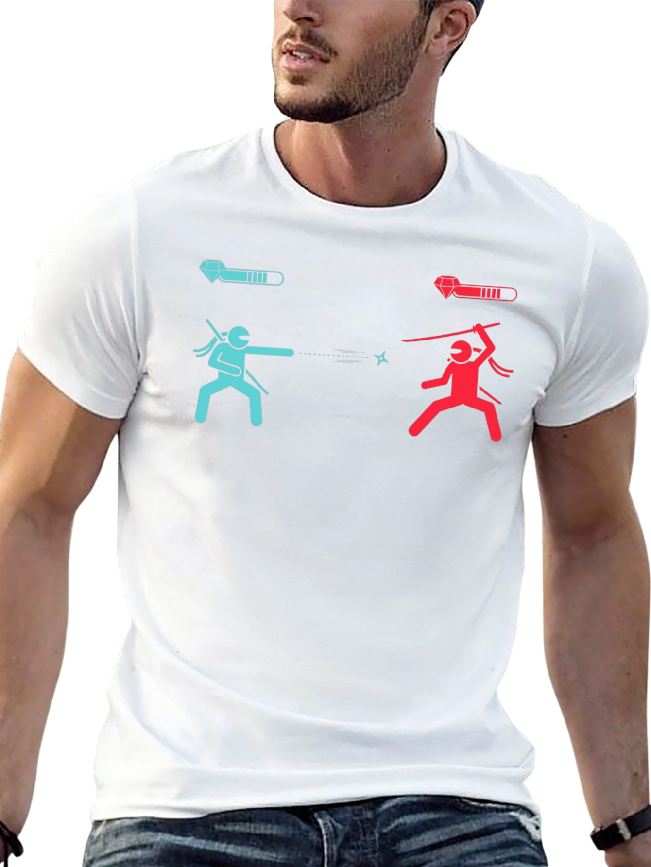 Ninja Battle Black T-Shirt - Level Up Your Style