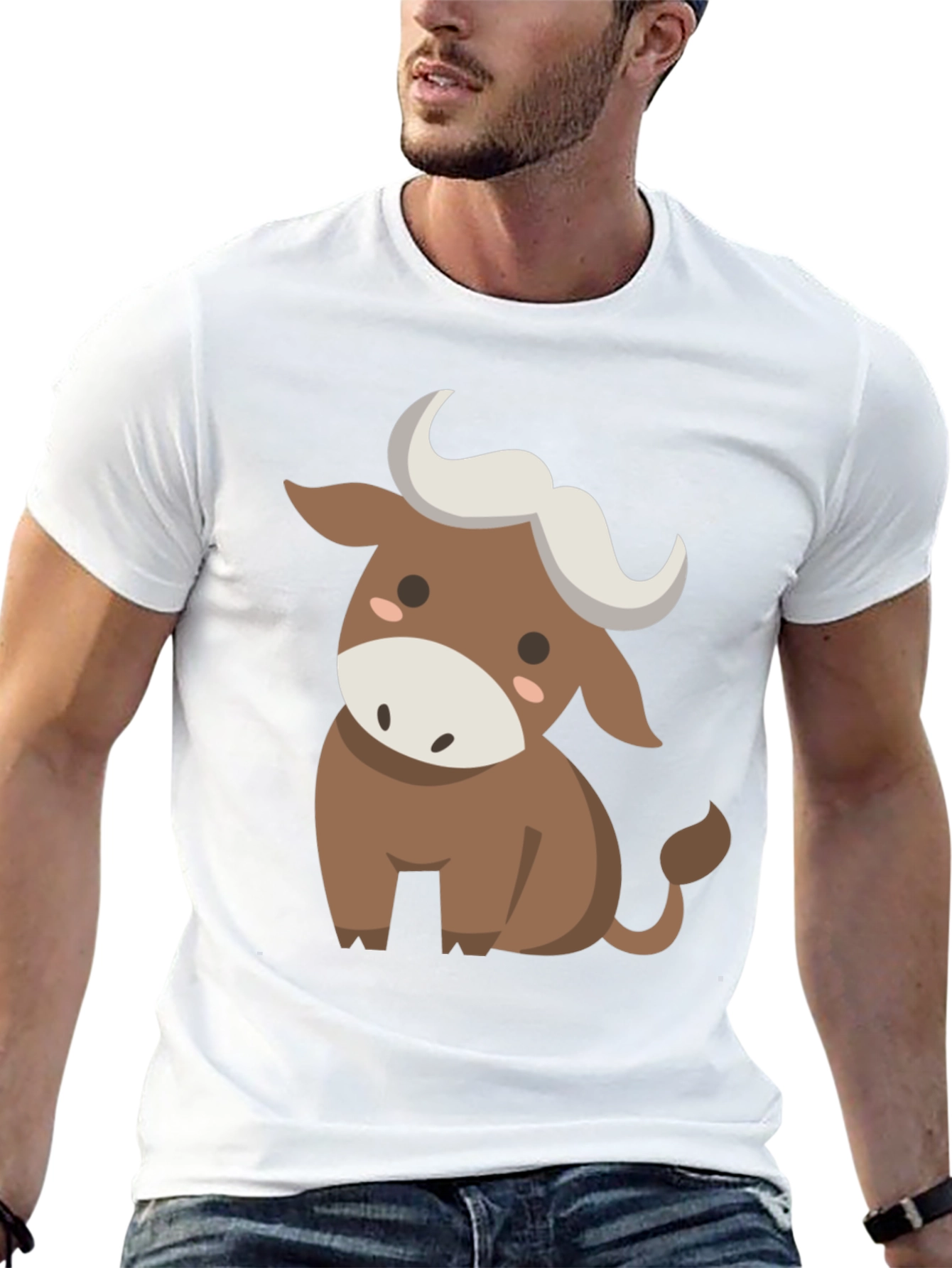 Cute Cartoon Bull Graphic Tee