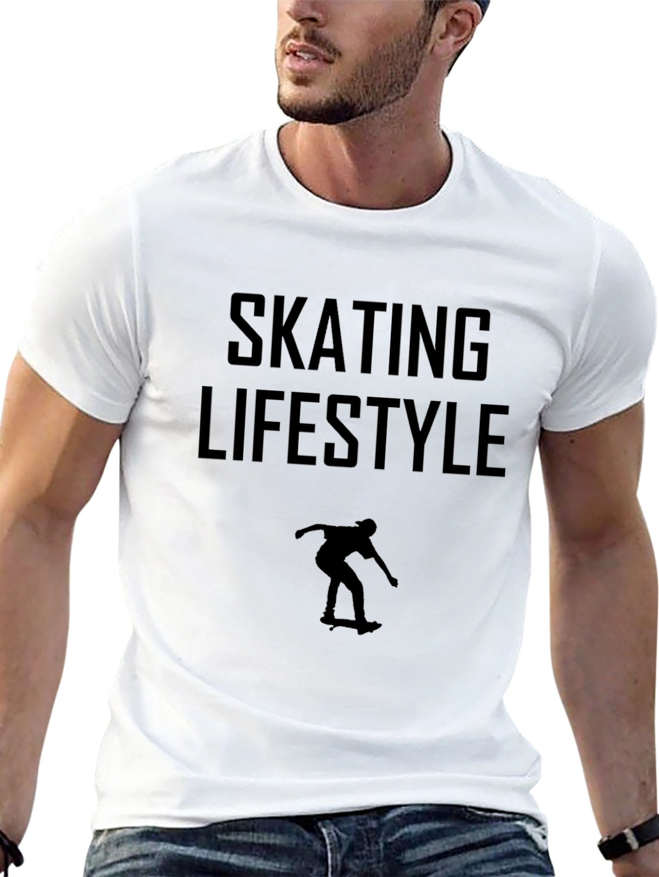 Skating Lifestyle Graphic Tee - Black