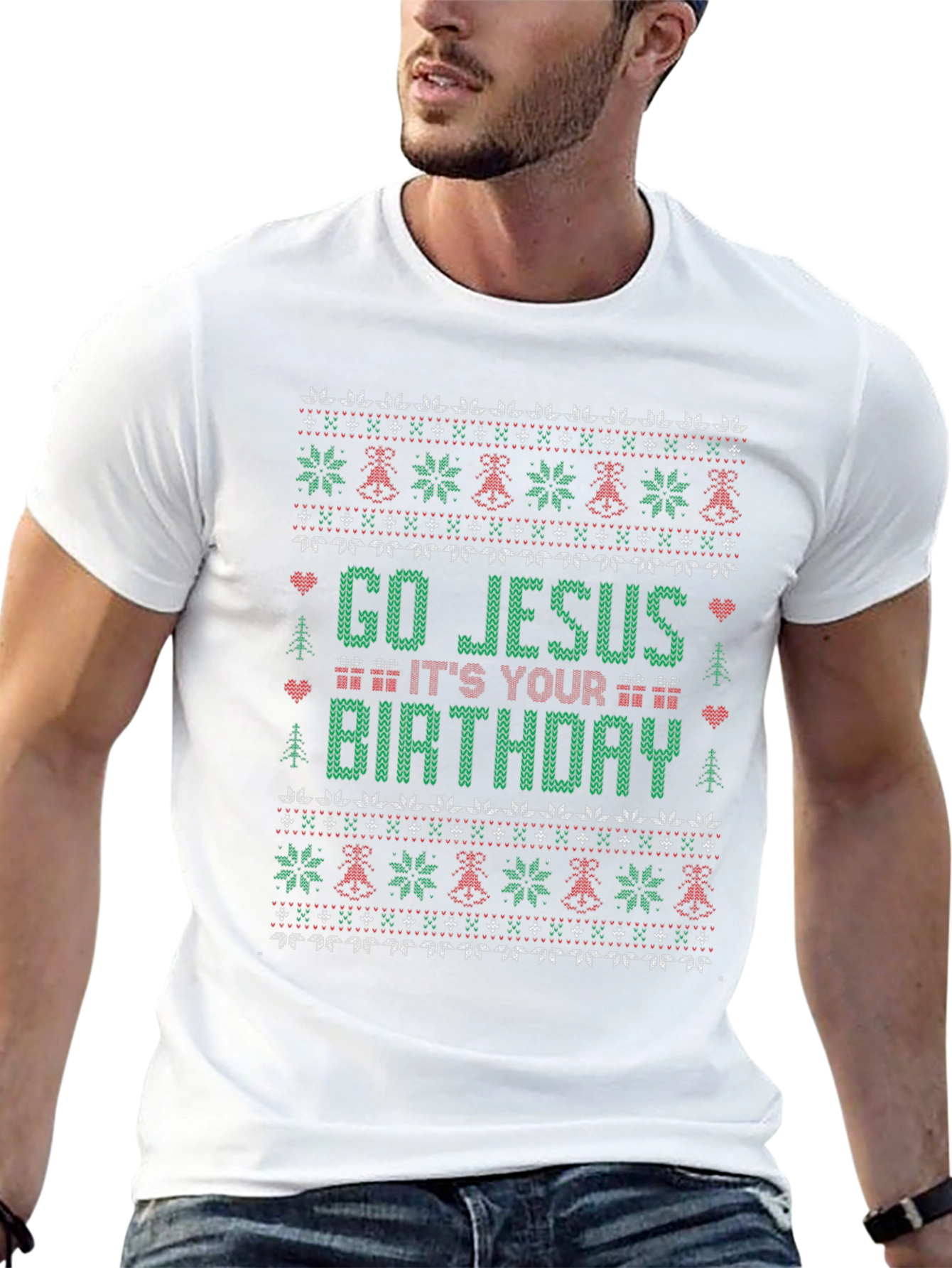 Go Jesus Its Your Birthday Ugly Christmas T-Shirt