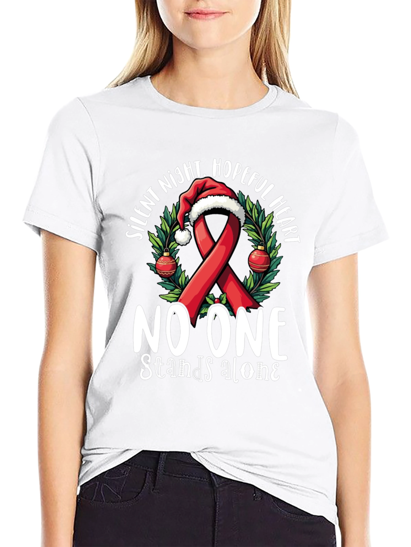 Hopeful Heart Christmas Ribbon T-Shirt