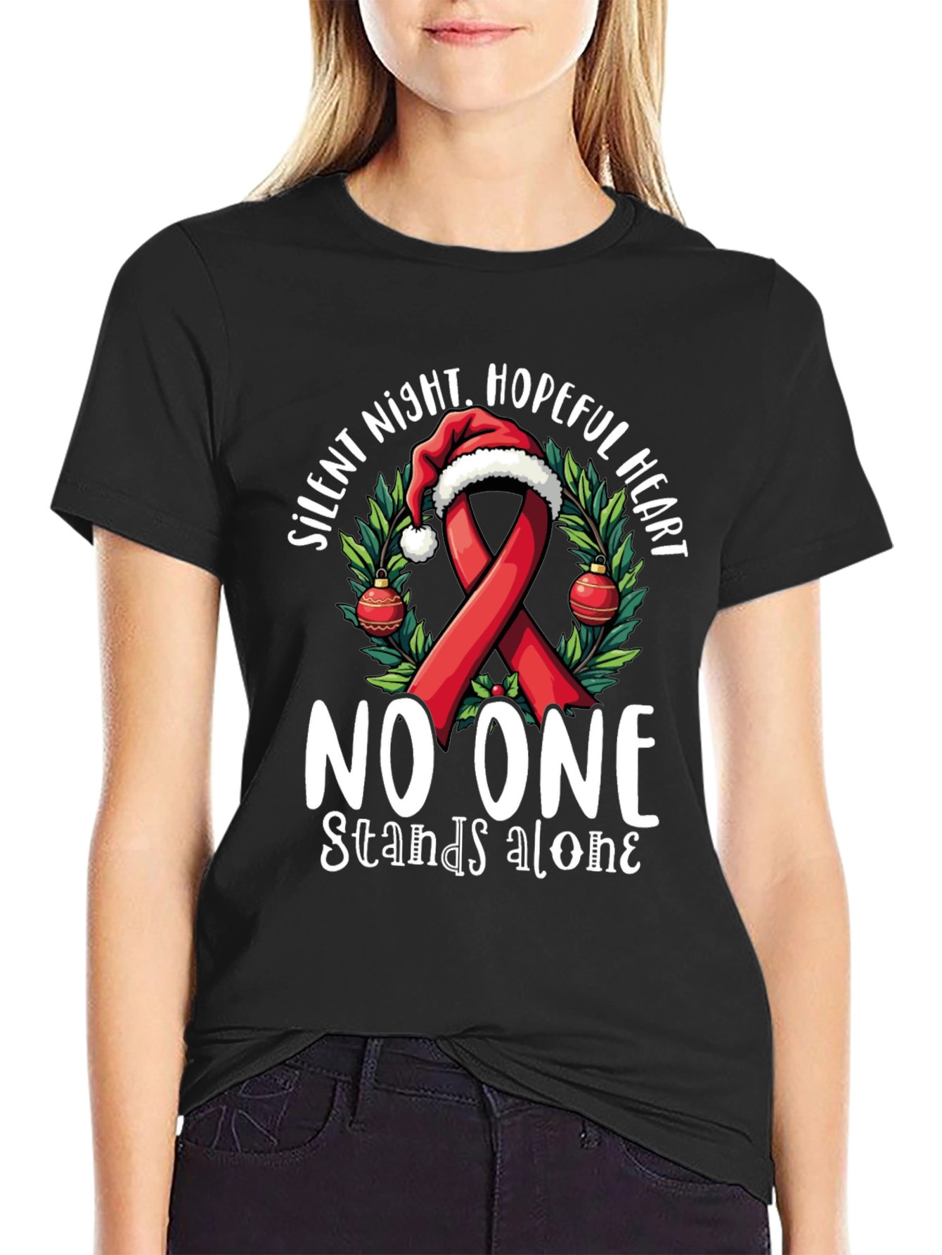 Hopeful Heart Christmas Ribbon T-Shirt