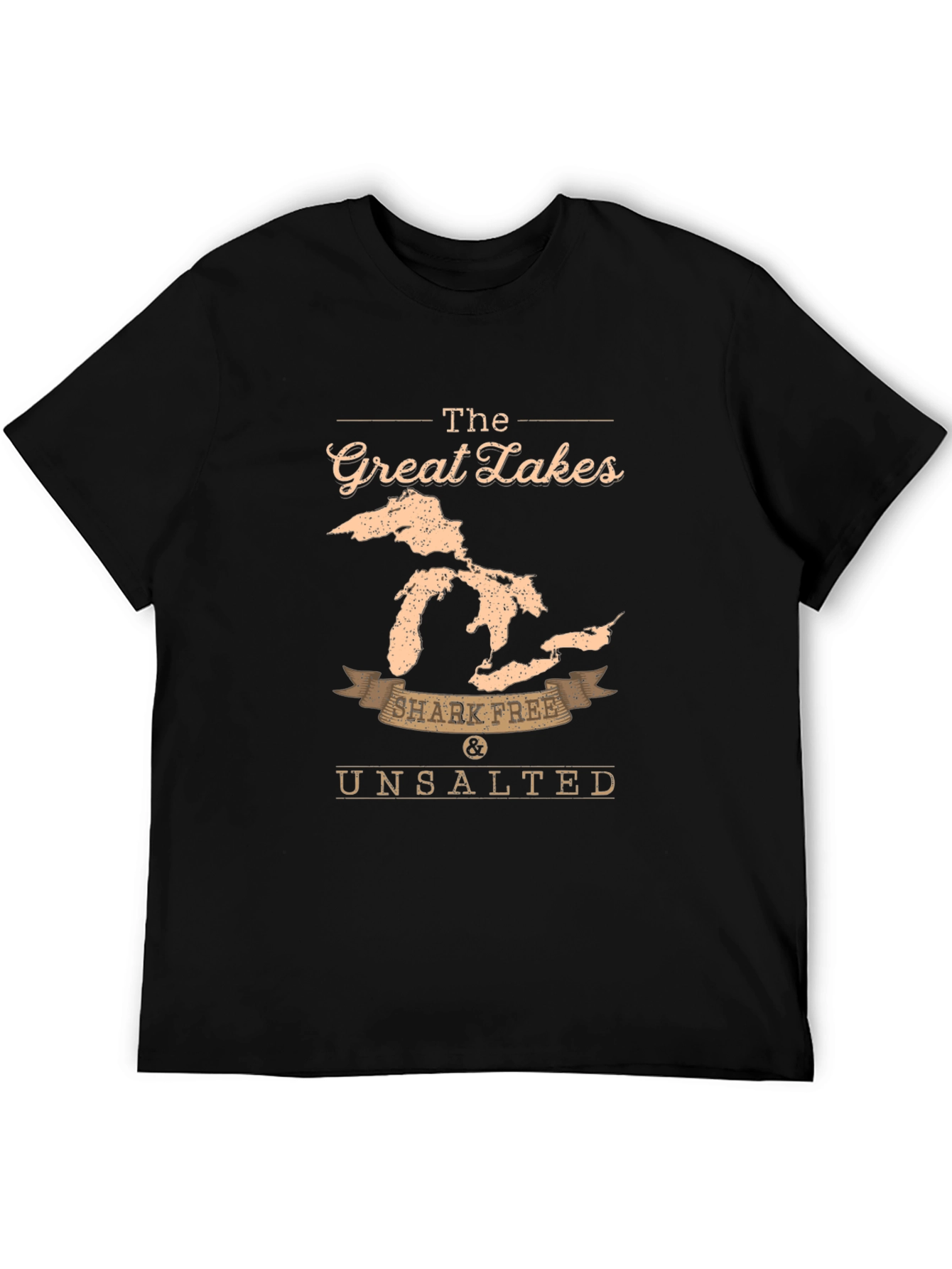 Great Lakes Shark Free T-Shirt - Unsalted Black Tee