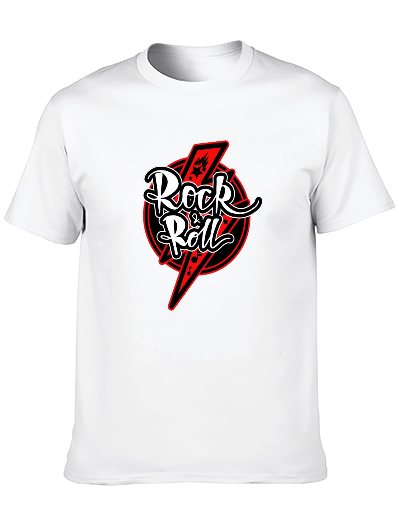 Rock & Roll Graphic Tee - Black Cotton T-Shirt