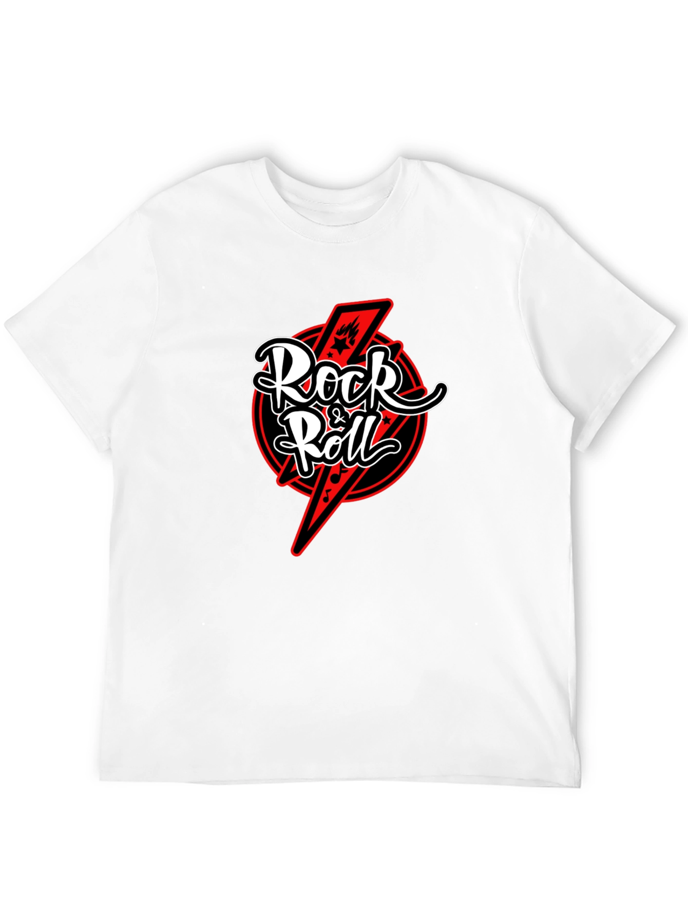 Rock & Roll Graphic Tee - Black Cotton T-Shirt