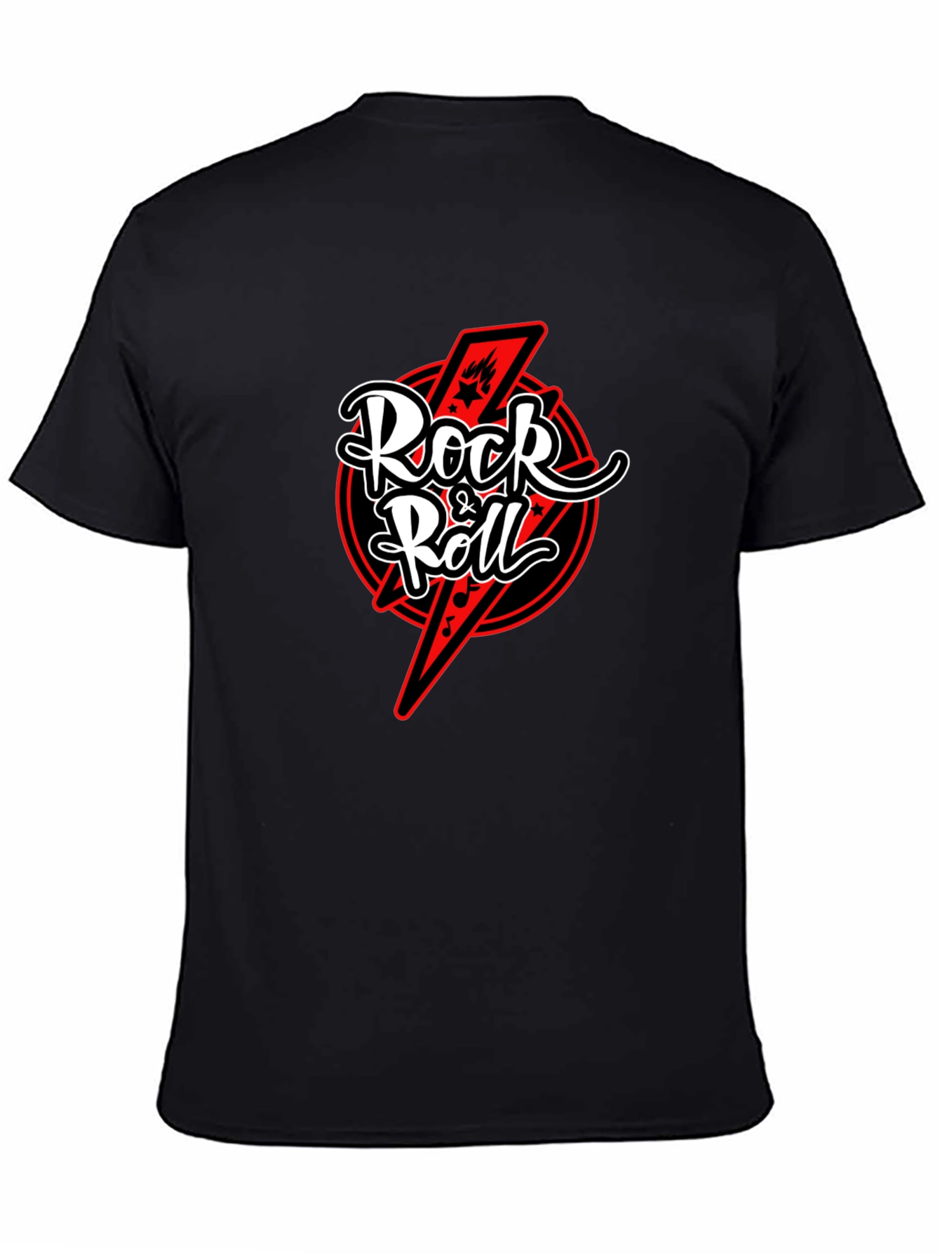 Rock & Roll Graphic Tee - Black Cotton T-Shirt