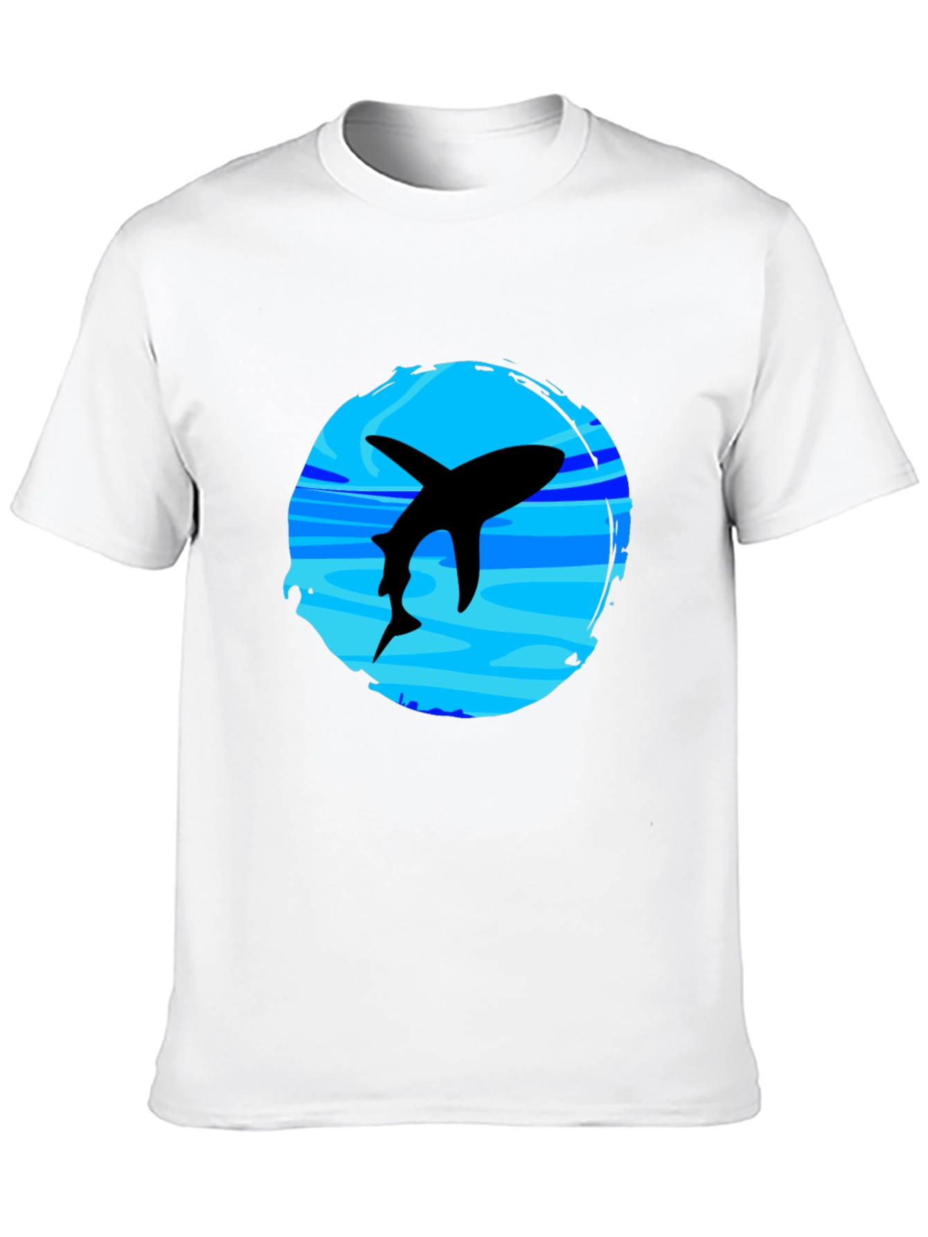 Shark Graphic T-Shirt - Black Crew Neck Tee