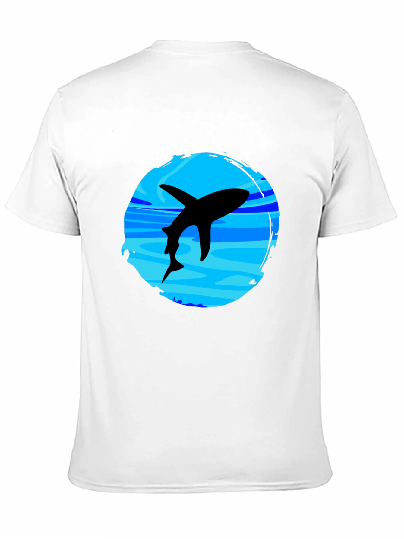 Shark Graphic T-Shirt - Black Crew Neck Tee