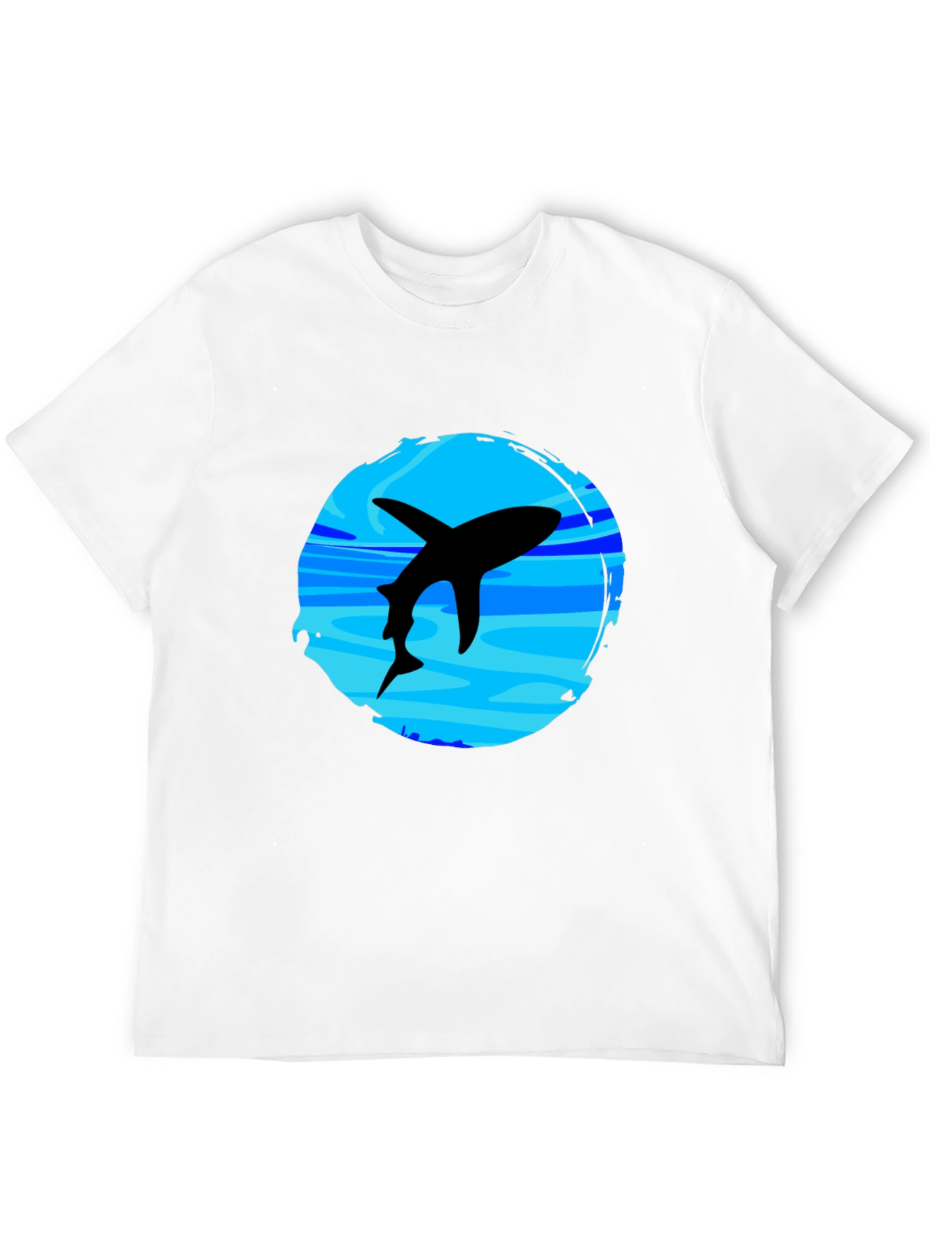 Shark Graphic T-Shirt - Black Crew Neck Tee